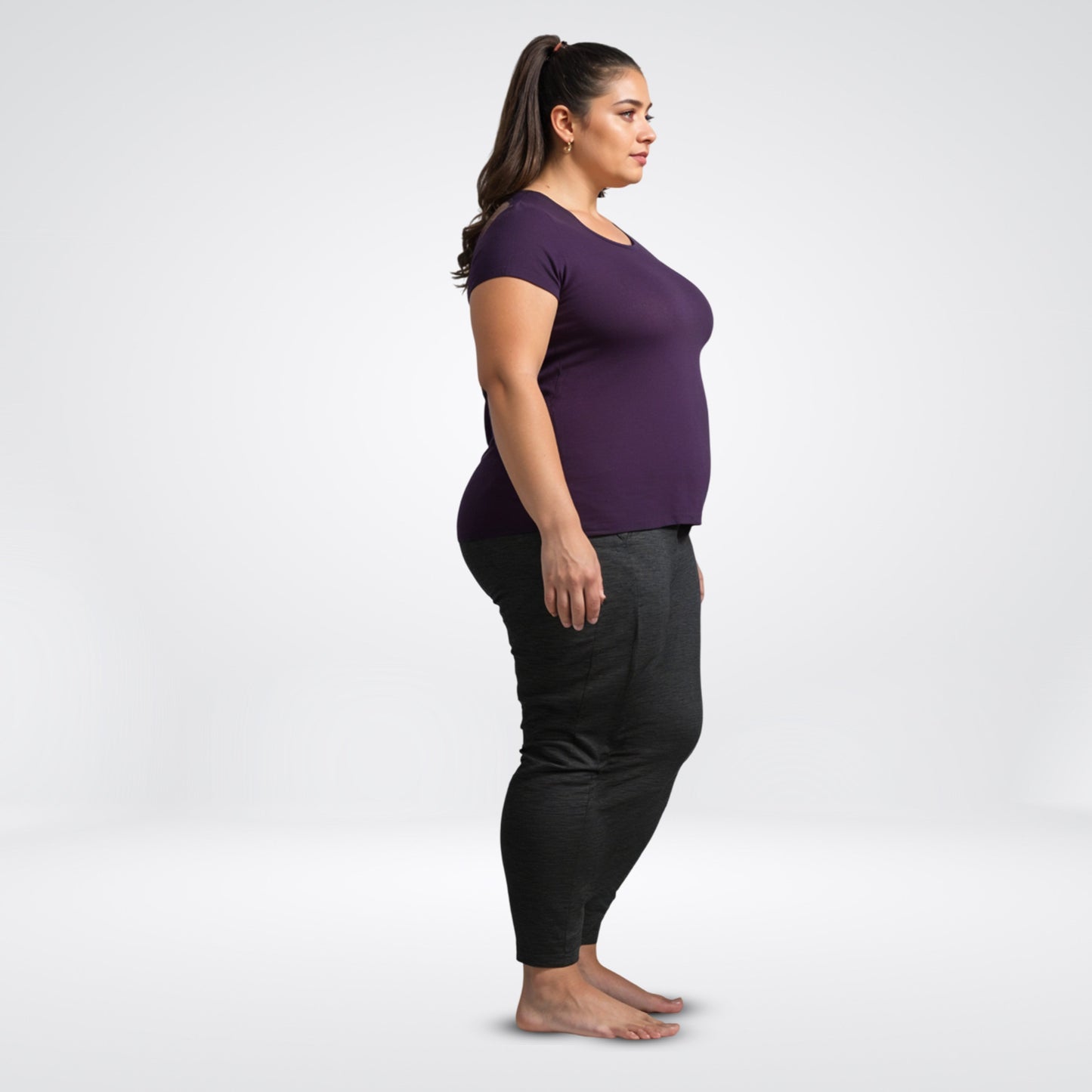 Activewear Purple Pennant Women Top - Overlap neck finish -Plus Size