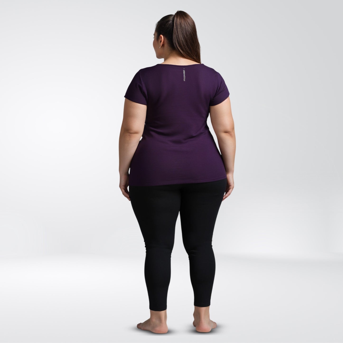 Activewear Purple Pennant Women Top - Overlap neck finish -Plus Size