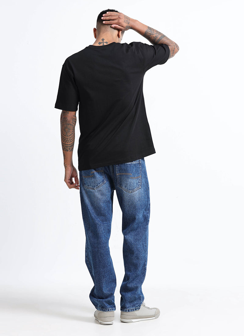 SIGNATURE Straight Fit Denim Jeans Mid Blue
