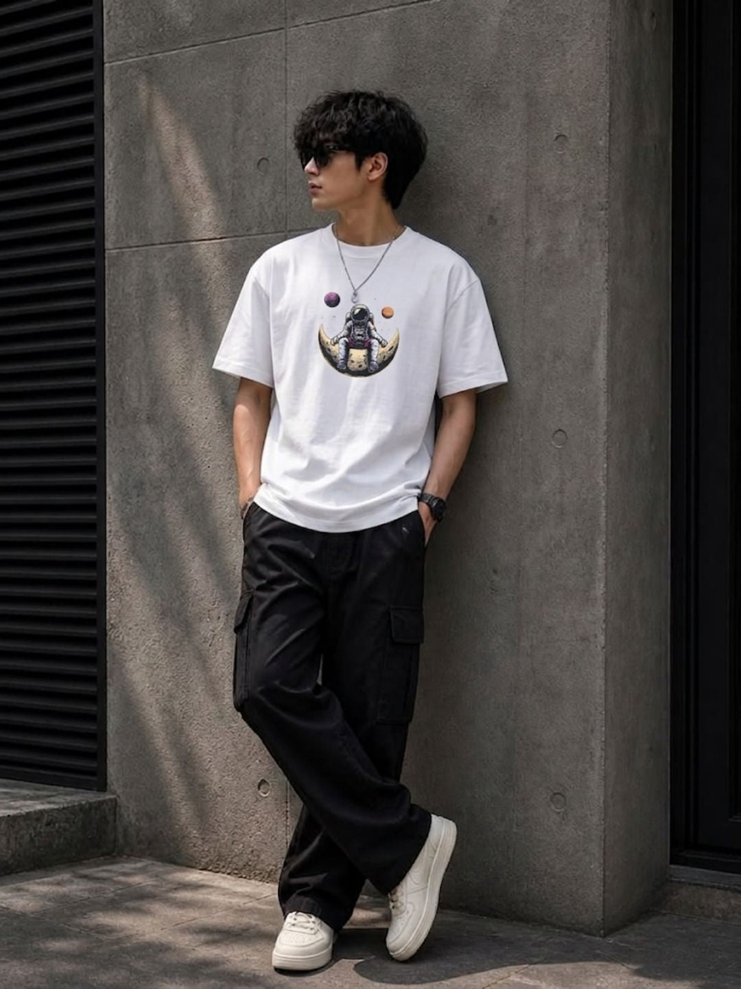 White Round Neck Bio Wash Single Jersey