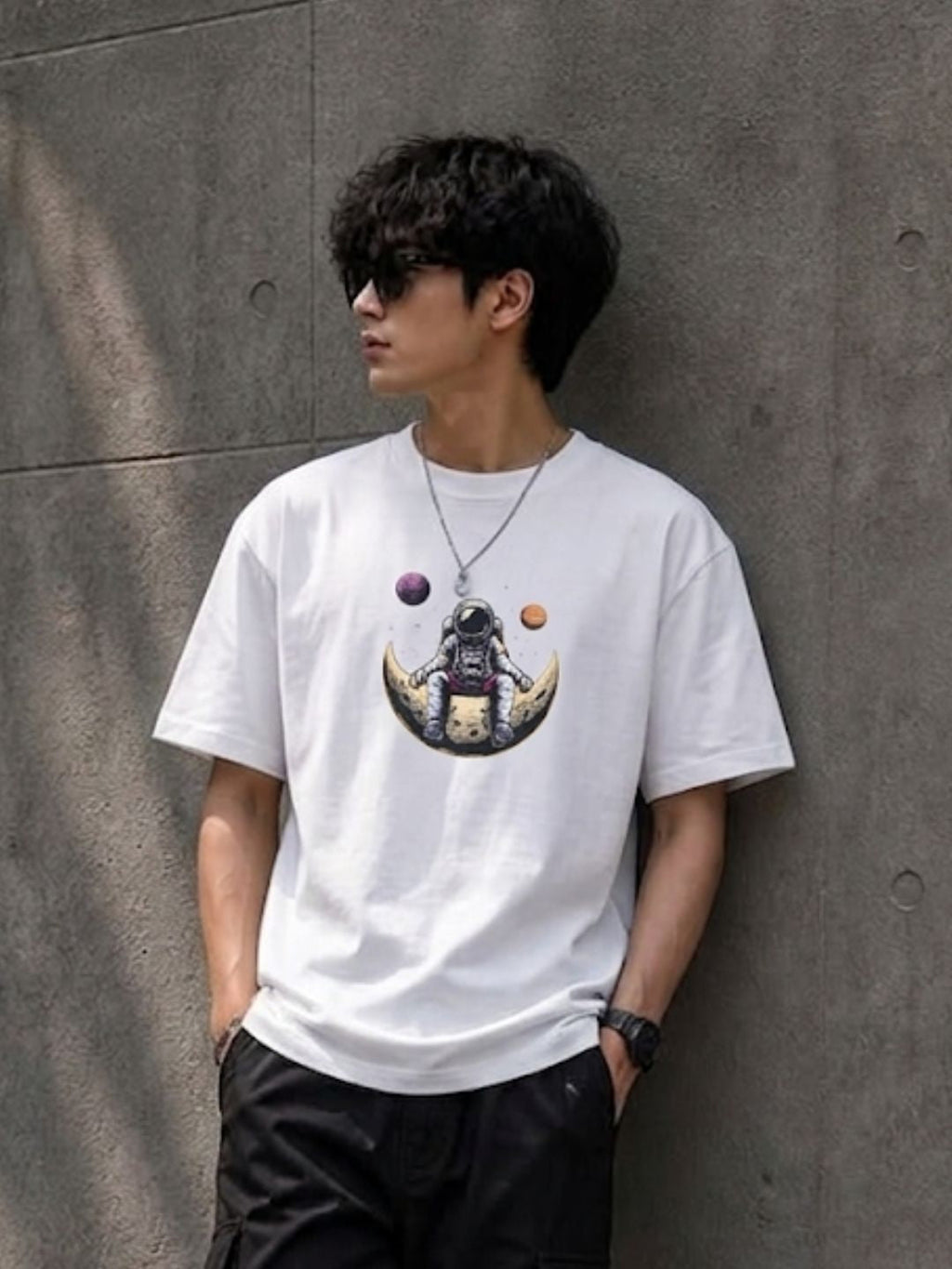 White Round Neck Bio Wash Single Jersey