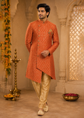 Fire Orrange Gold Print Uvvam Kurta