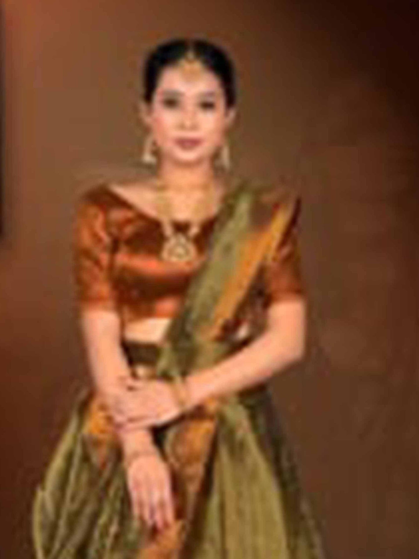 Banaras Luxury Bridal Lehenga​ Tissue Gold Copper