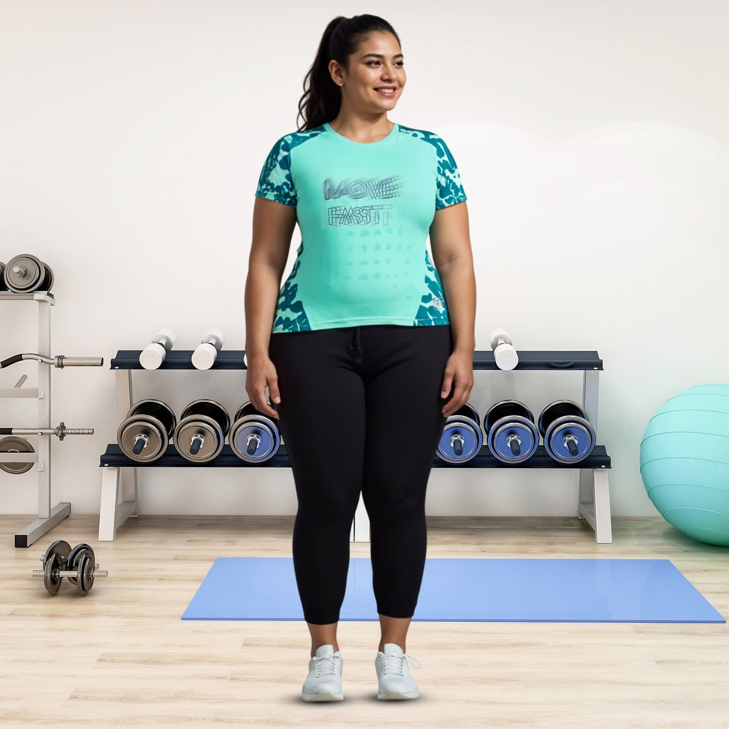 Aqua Essential Active Printed T- Shirt -Plus Size