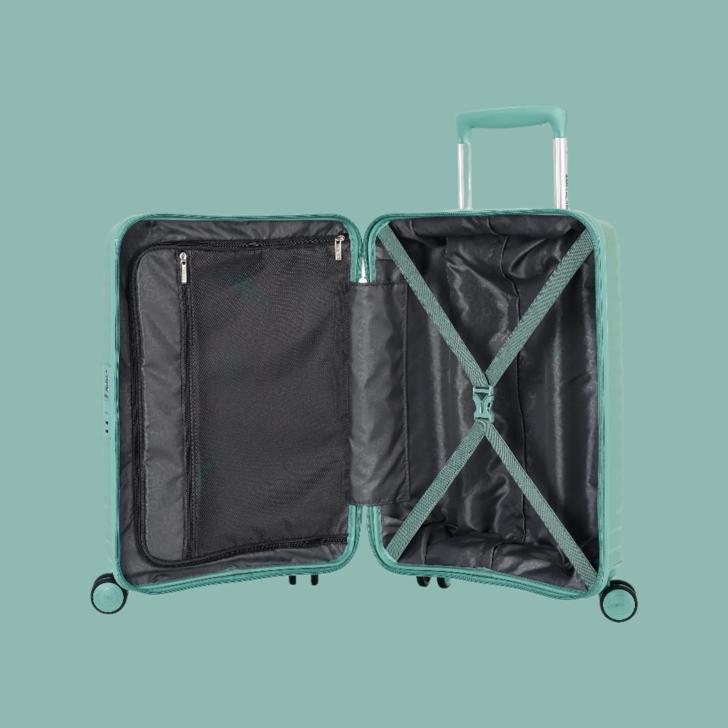 American Tourister Luggage Hard Trolley-Green