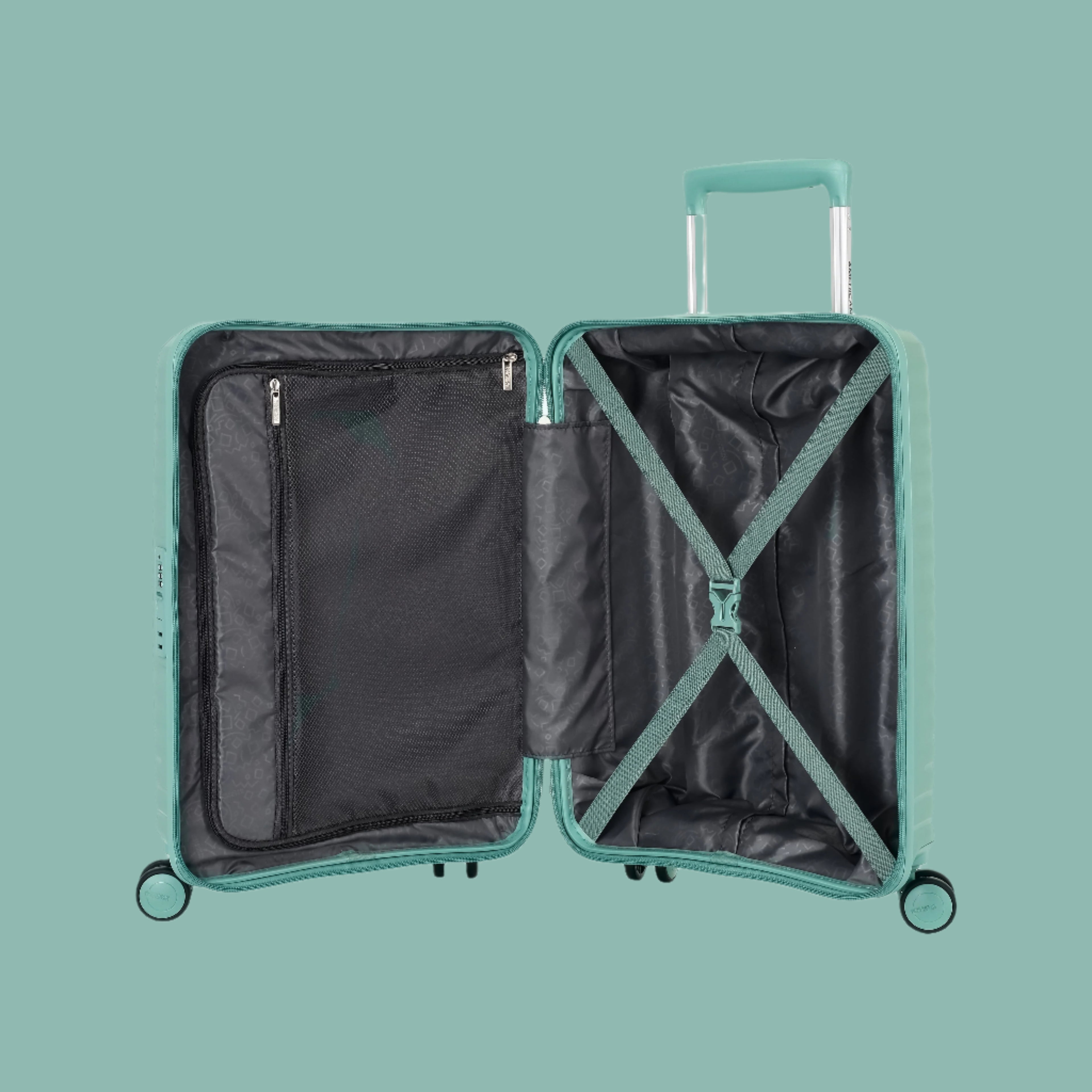 American Tourister Luggage Hard Trolley-Green