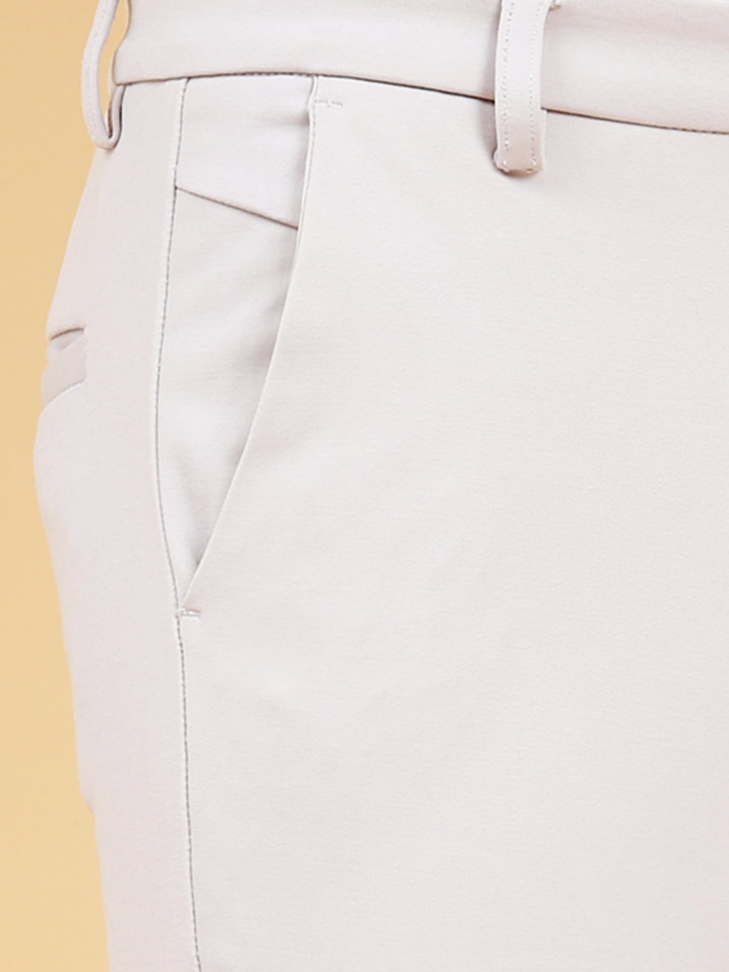 Stretchable Powder White Lycra Trouser