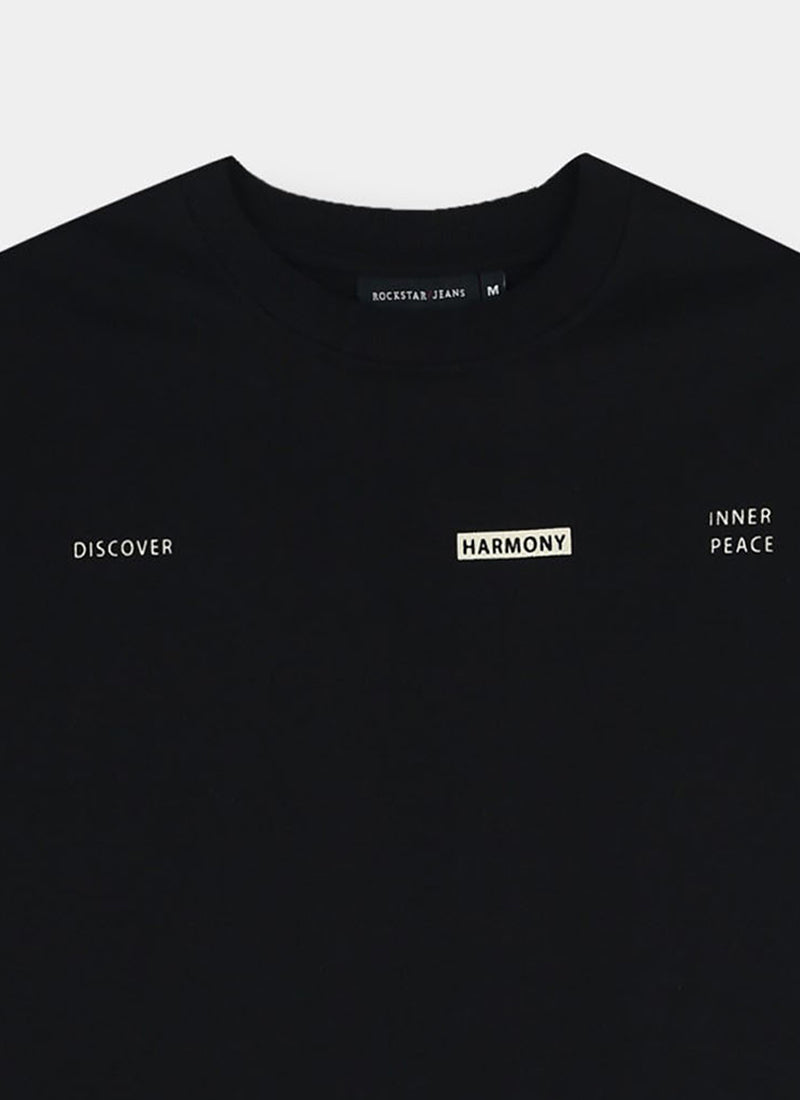 HARMONY Oversized Cotton Printed T-Shirt Black Anthracite