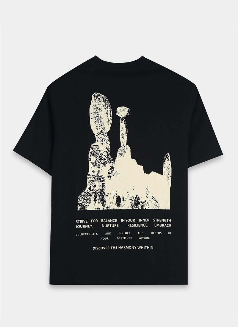 HARMONY Oversized Cotton Printed T-Shirt Black Anthracite