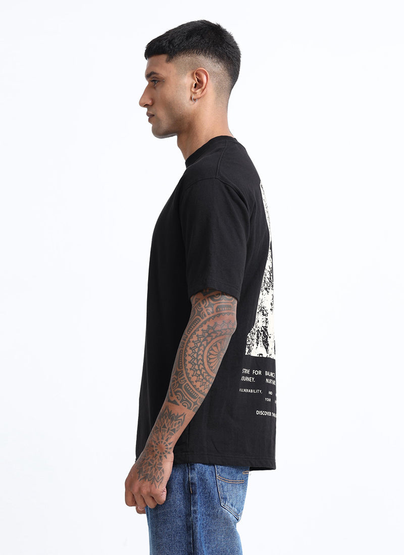 HARMONY Oversized Cotton Printed T-Shirt Black Anthracite