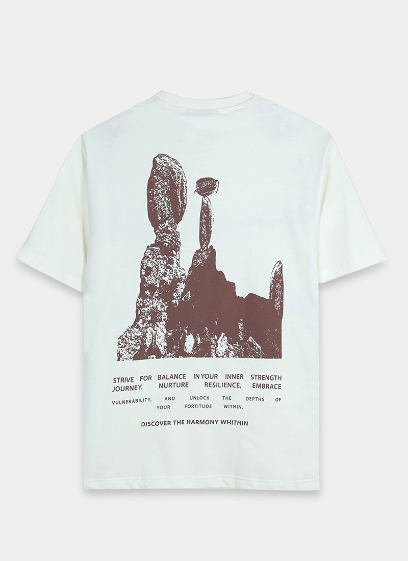 HARMONY Oversized Cotton Printed T-Shirt Off White
