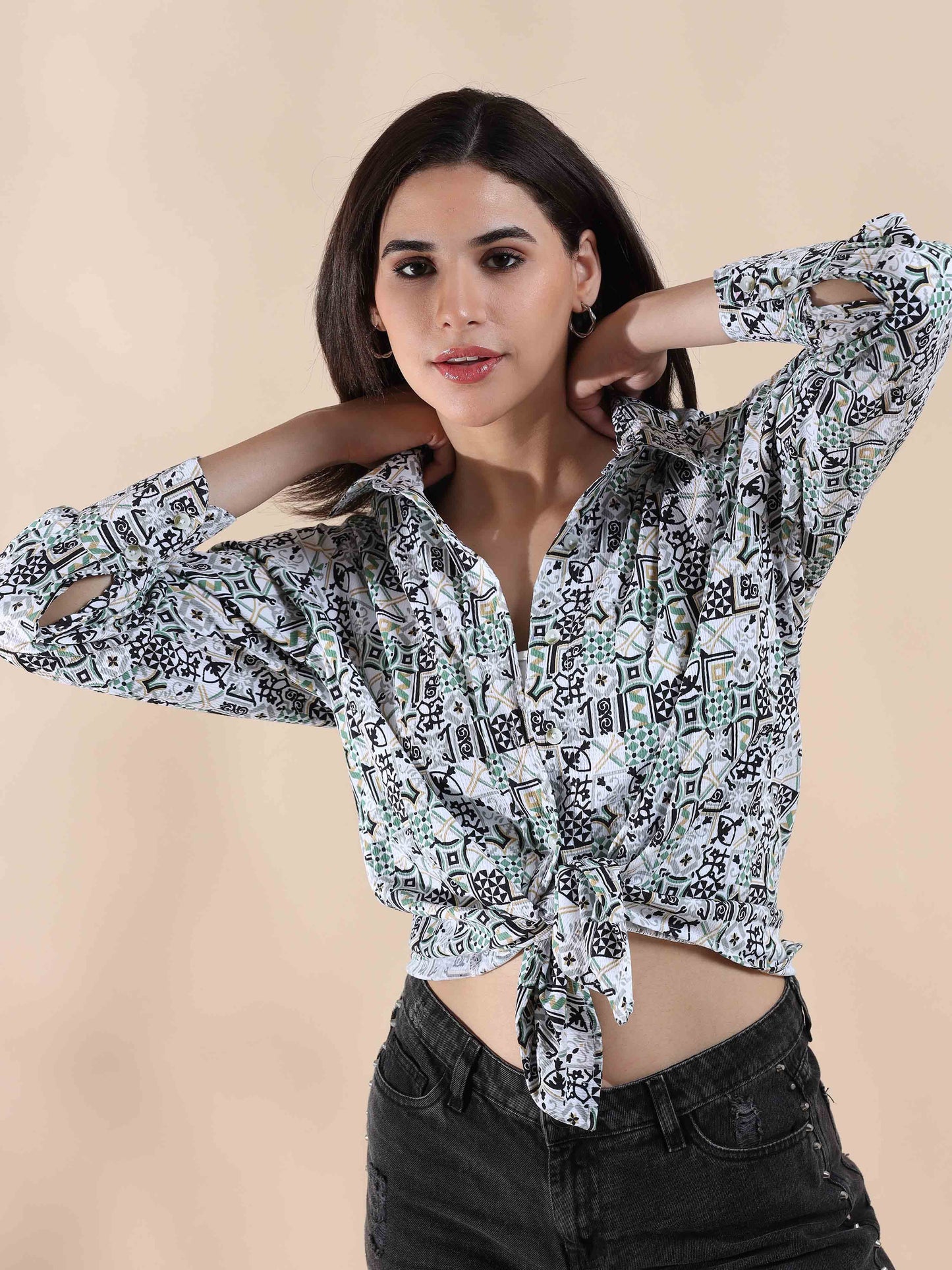 Viridian Breeze Popcorn Shirt