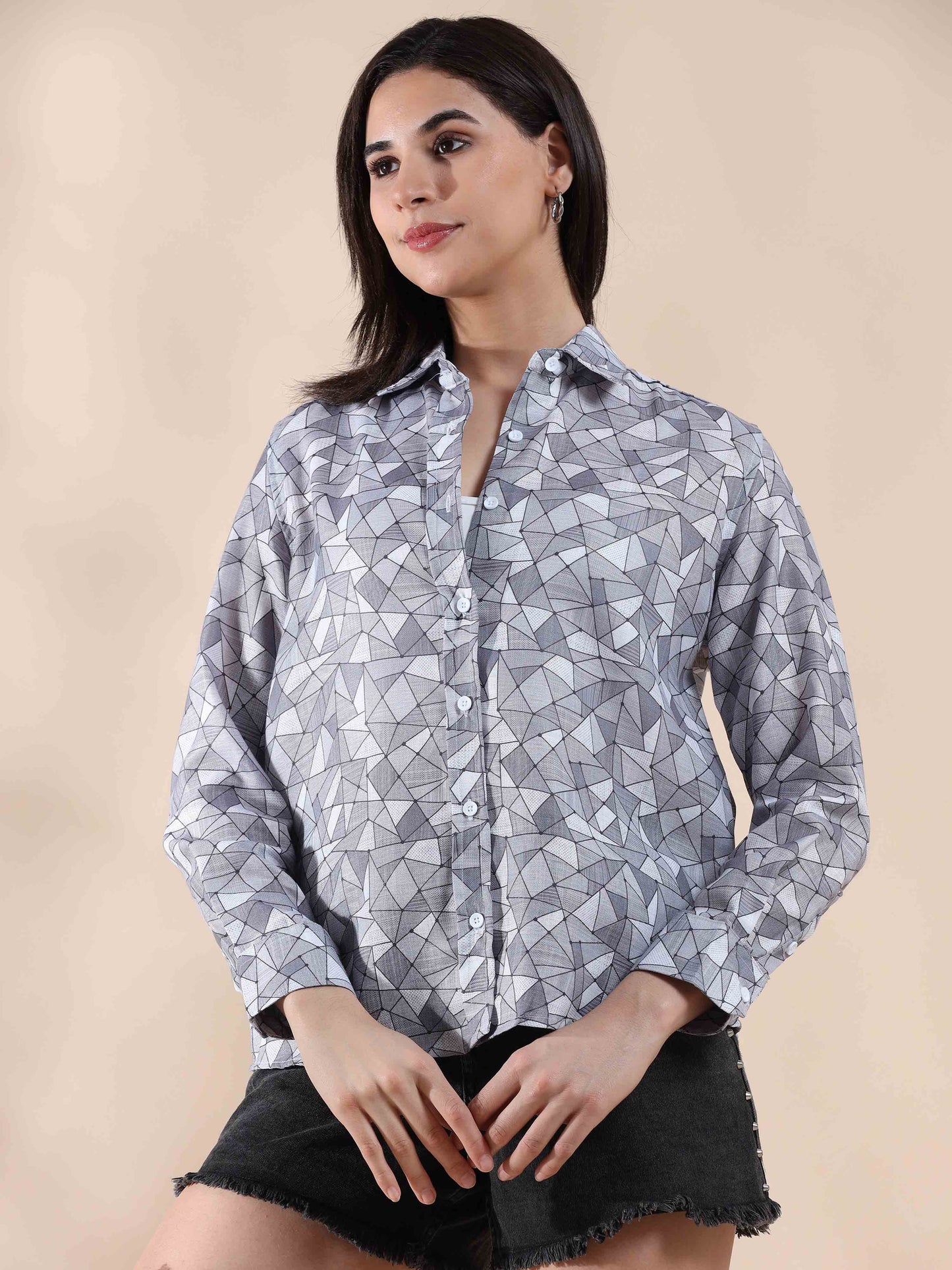 Chillwave Grey Cotton Shirt