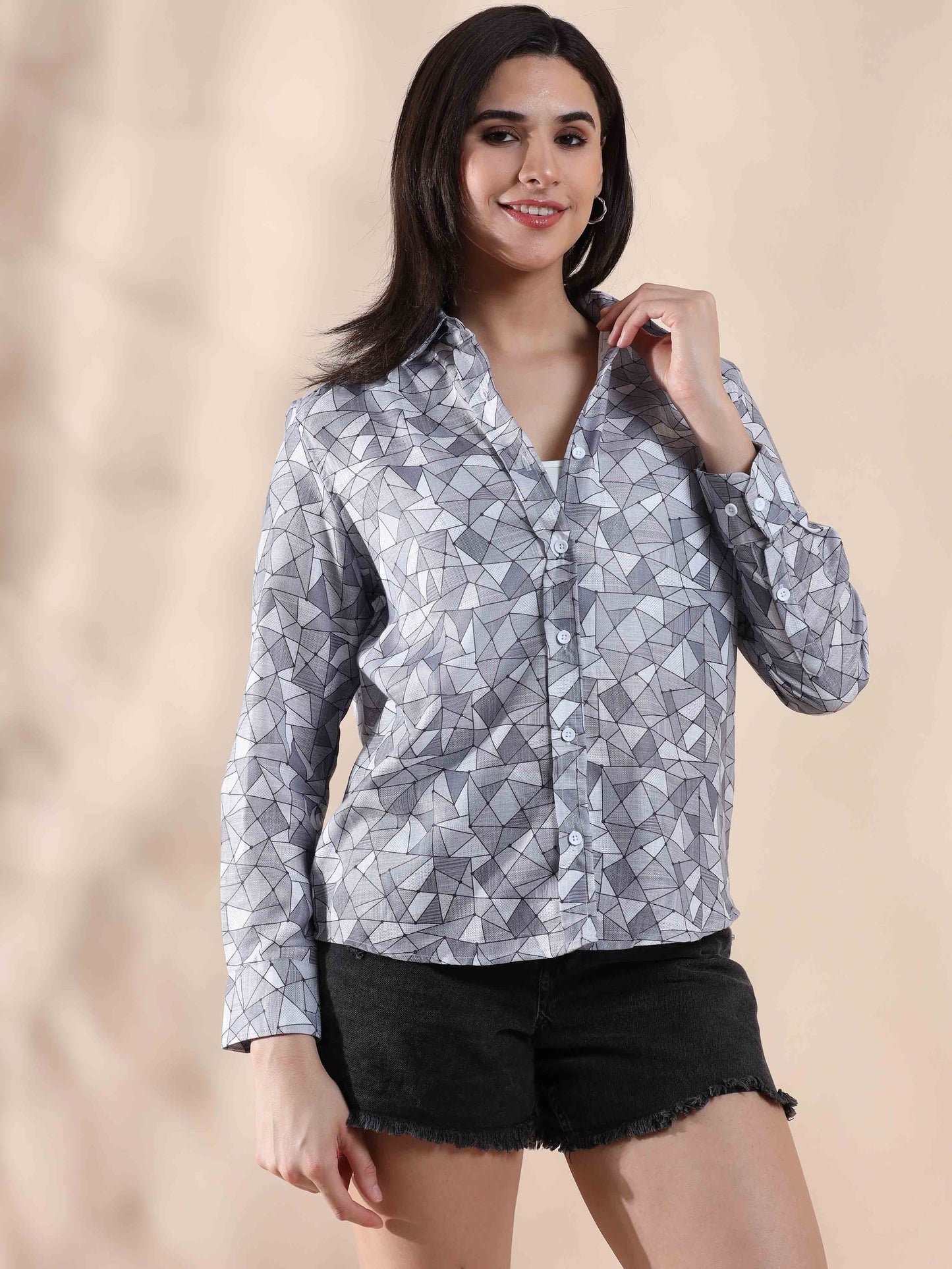 Chillwave Grey Cotton Shirt