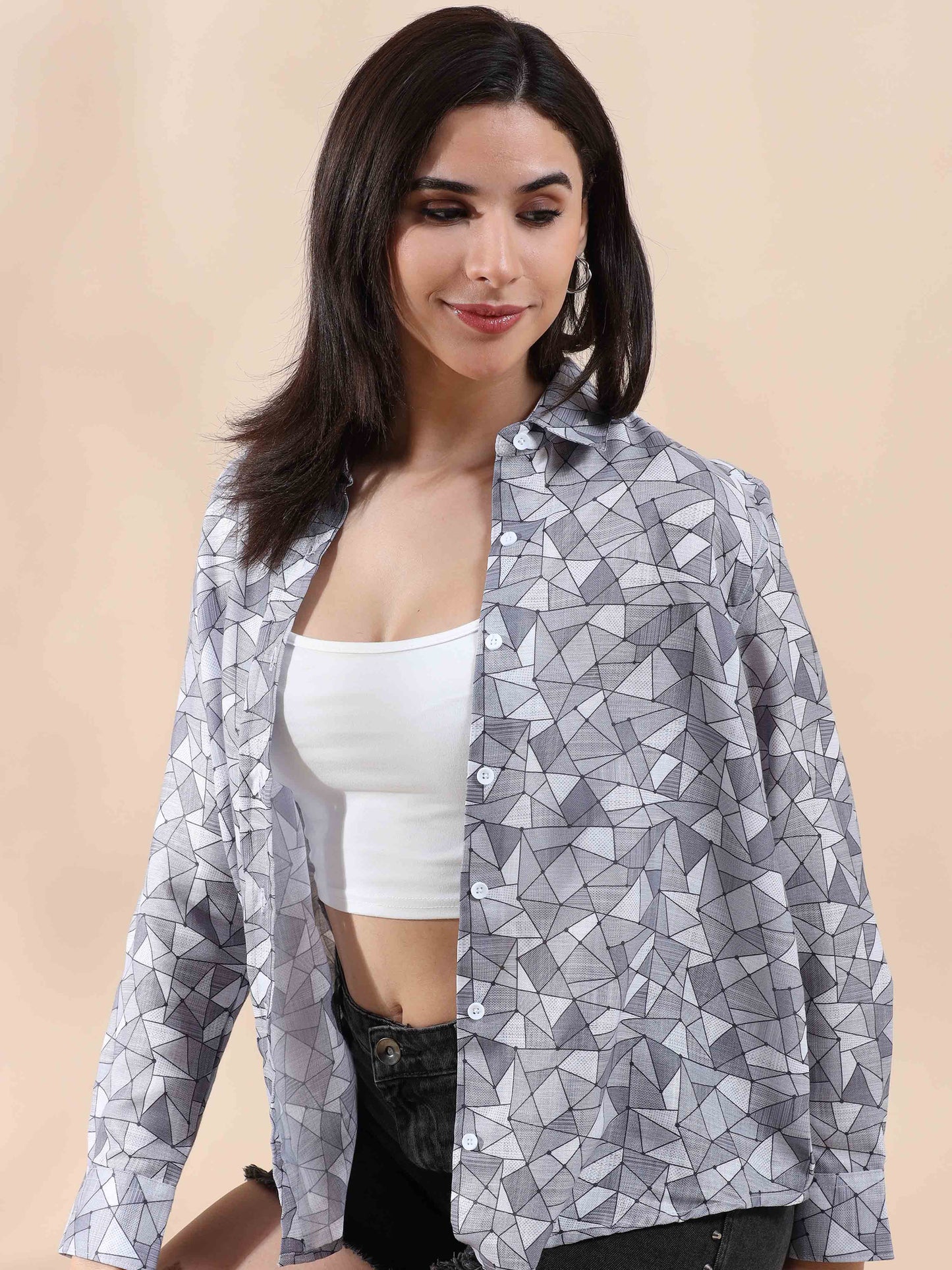 Chillwave Grey Cotton Shirt