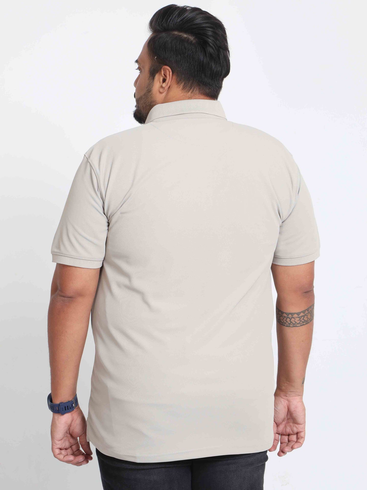 Plus Size Aluminium Men's Polo T-shirt
