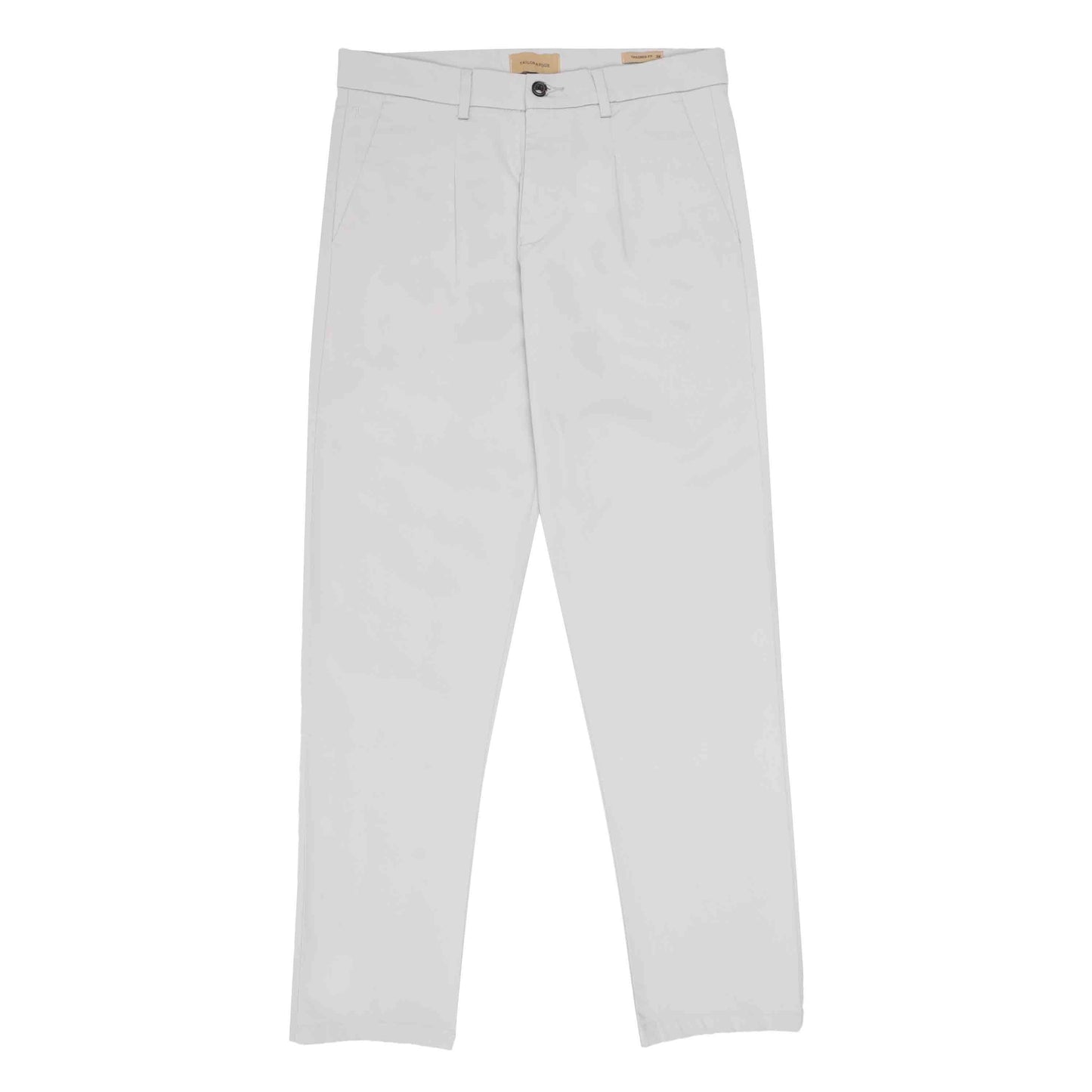 Essential Pleated Powder White Fine Twill Pant