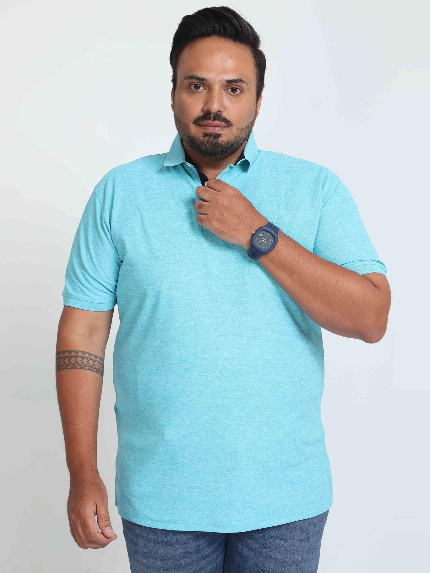 Blue Lagoon Melange Men's Polo T-shirt