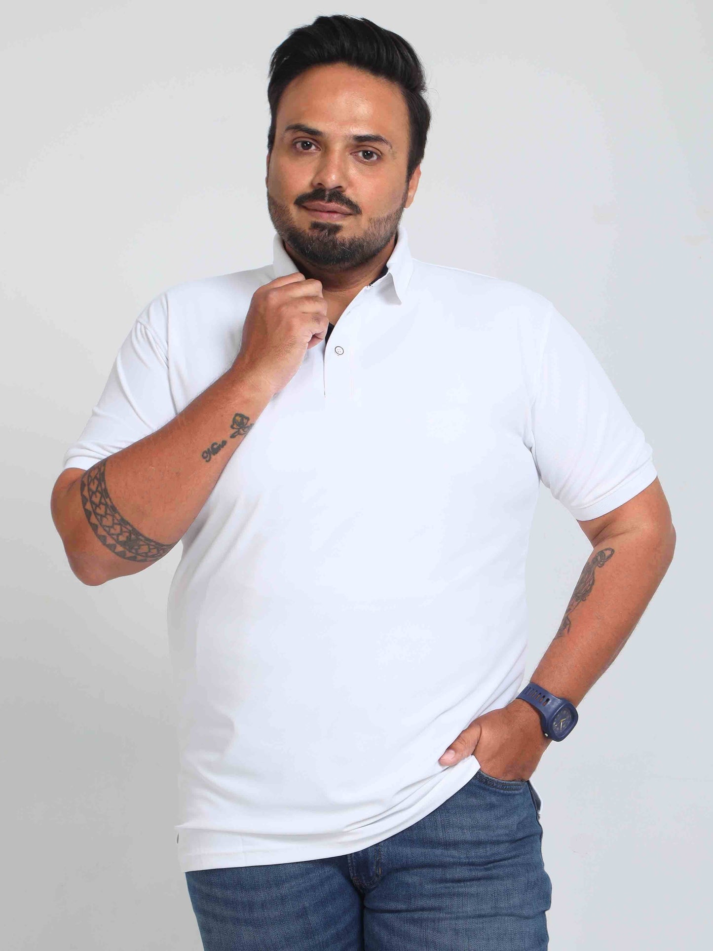 White Men's Polo T-shirt