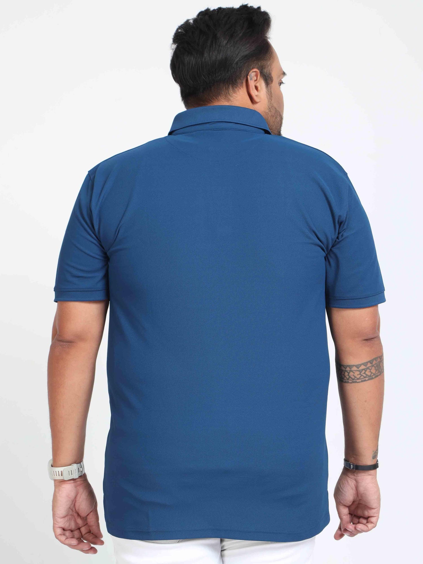 Plus Size Rama Blue Men's Polo T-shirt