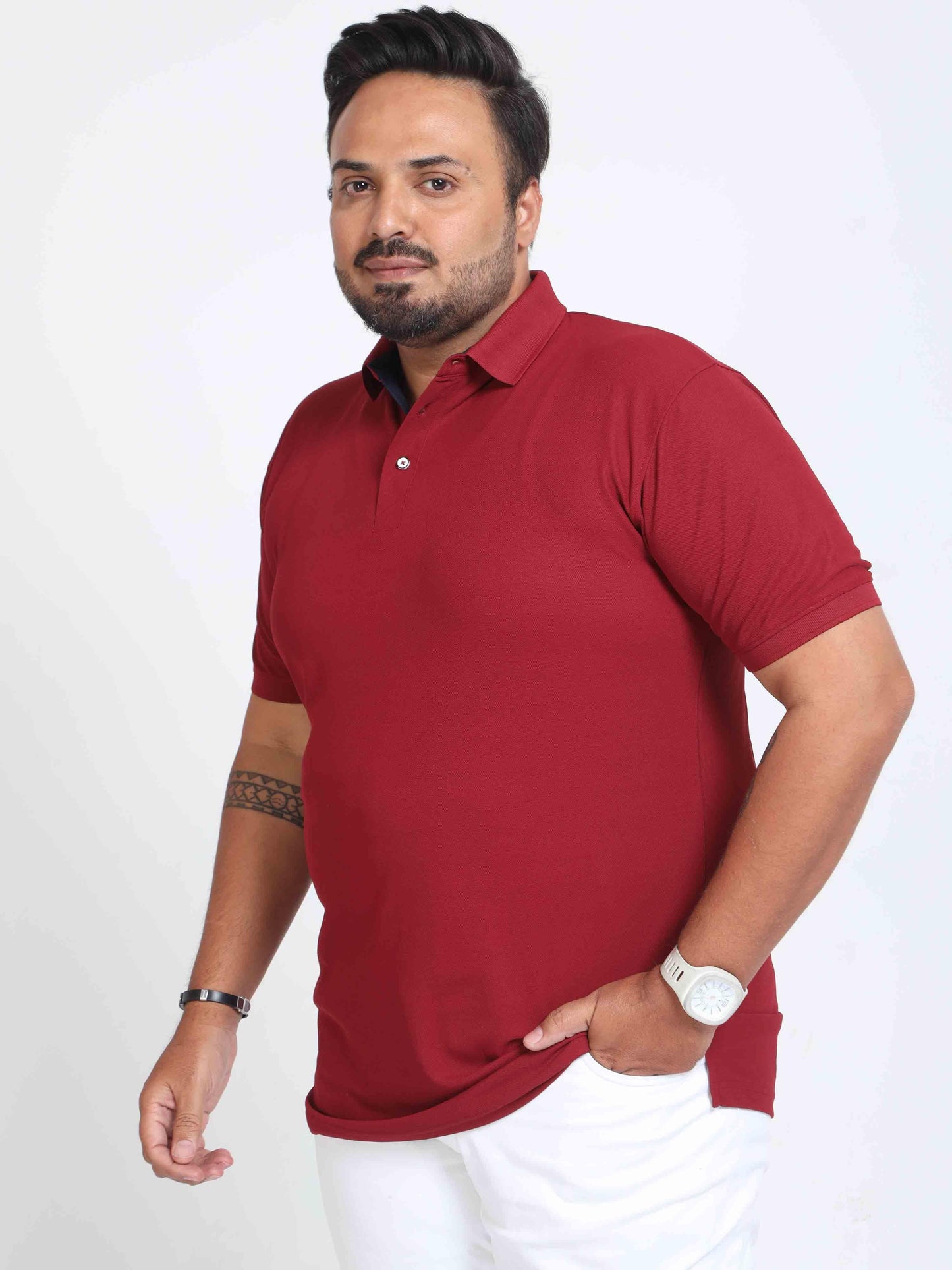 Plus Size French Wine Men's Polo T-shirt
