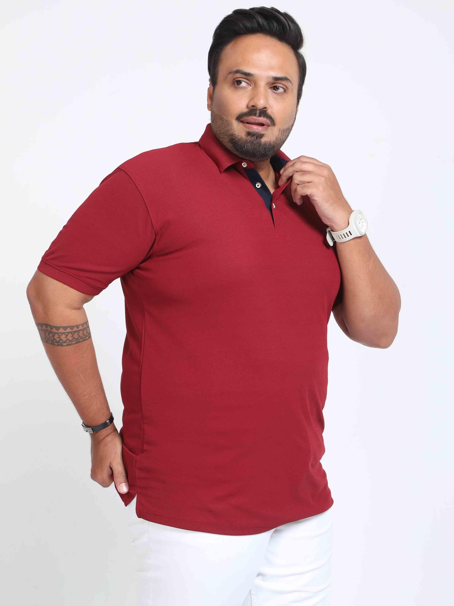 Plus Size French Wine Men's Polo T-shirt