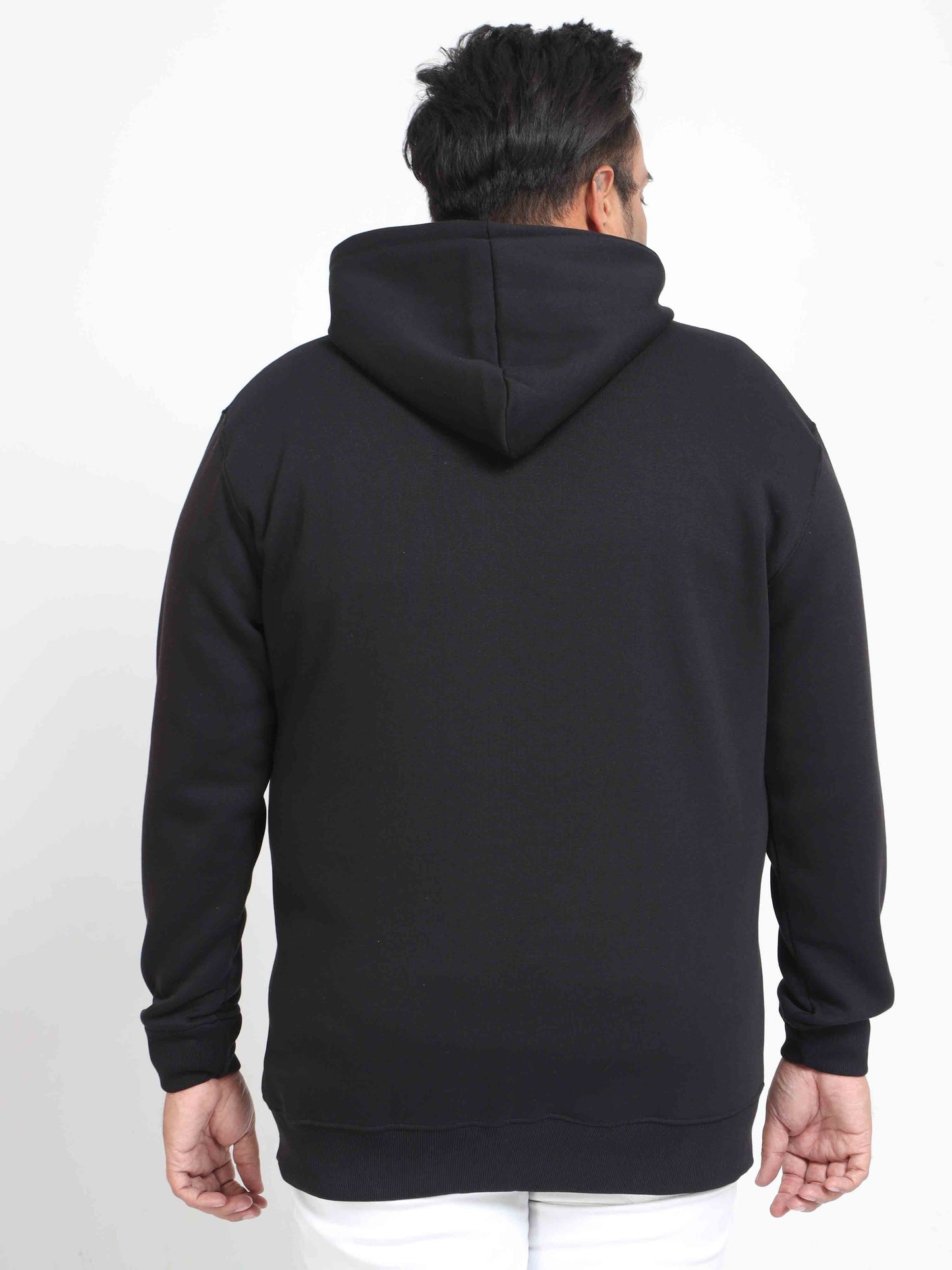 Plus Size Black Zipper Hoodie