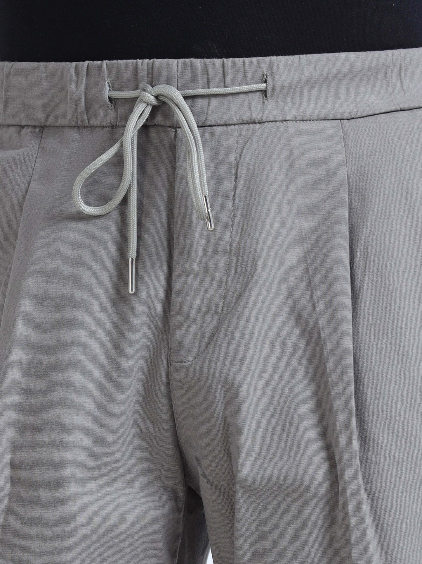 Men Lazy Linen Pleat Pant-Lt Grey