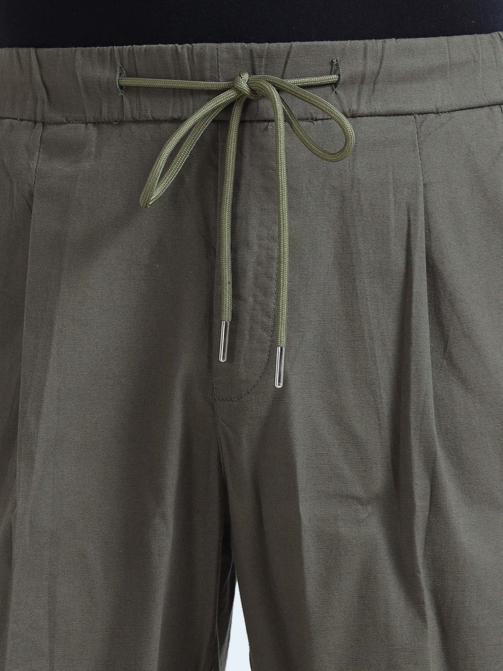 Men Lazy Linen Pleat Pant-Olive