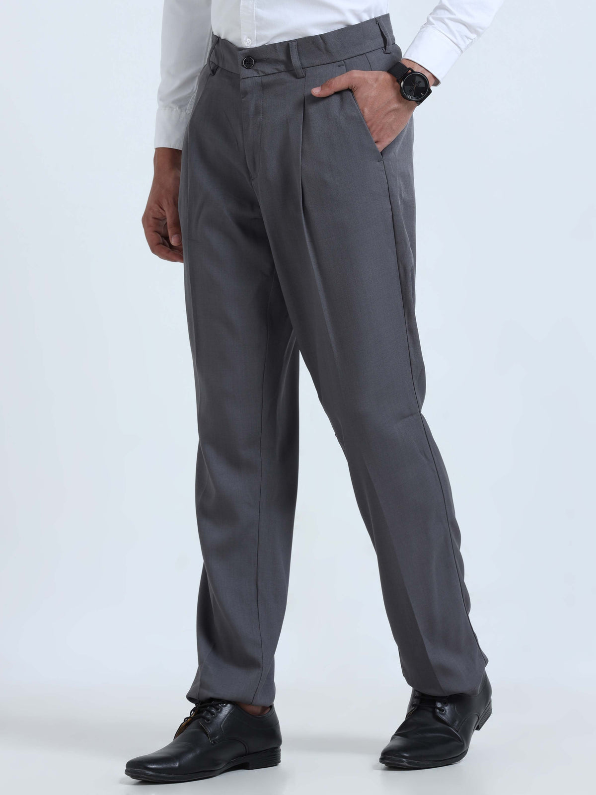 Men Bon Voyage Pleat Pant-Dk Grey