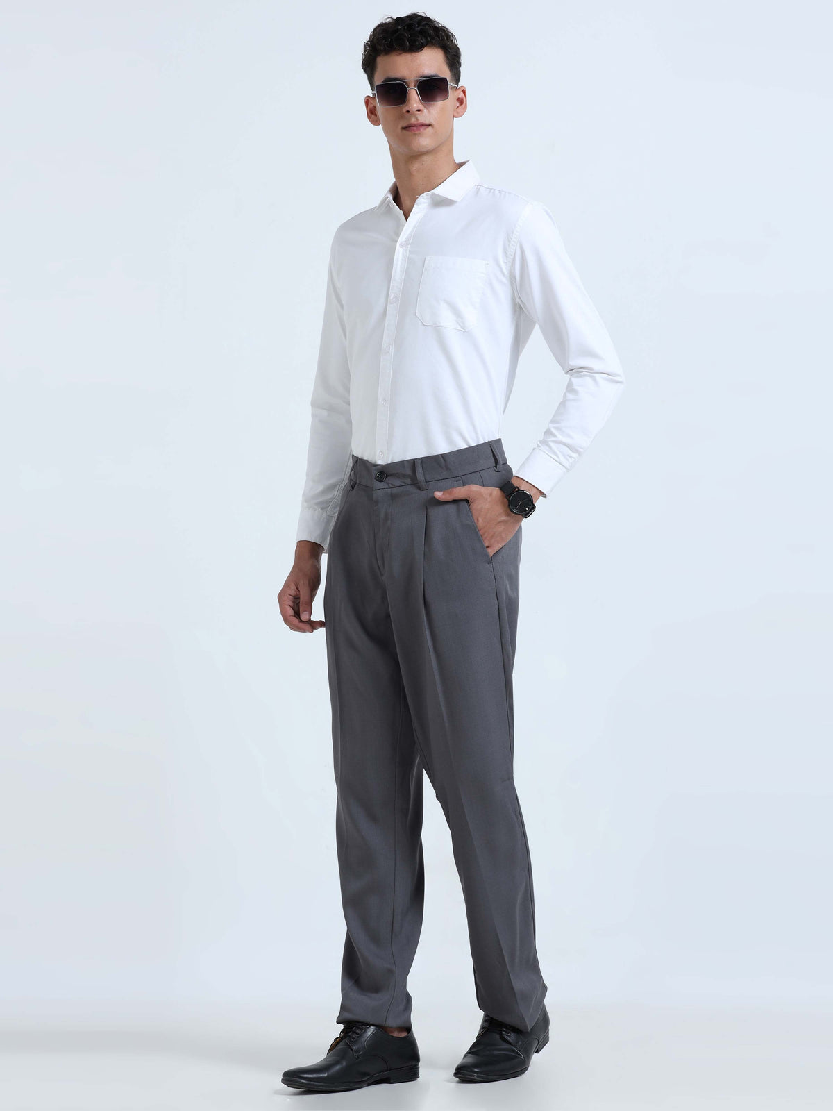 Men Bon Voyage Pleat Pant-Dk Grey
