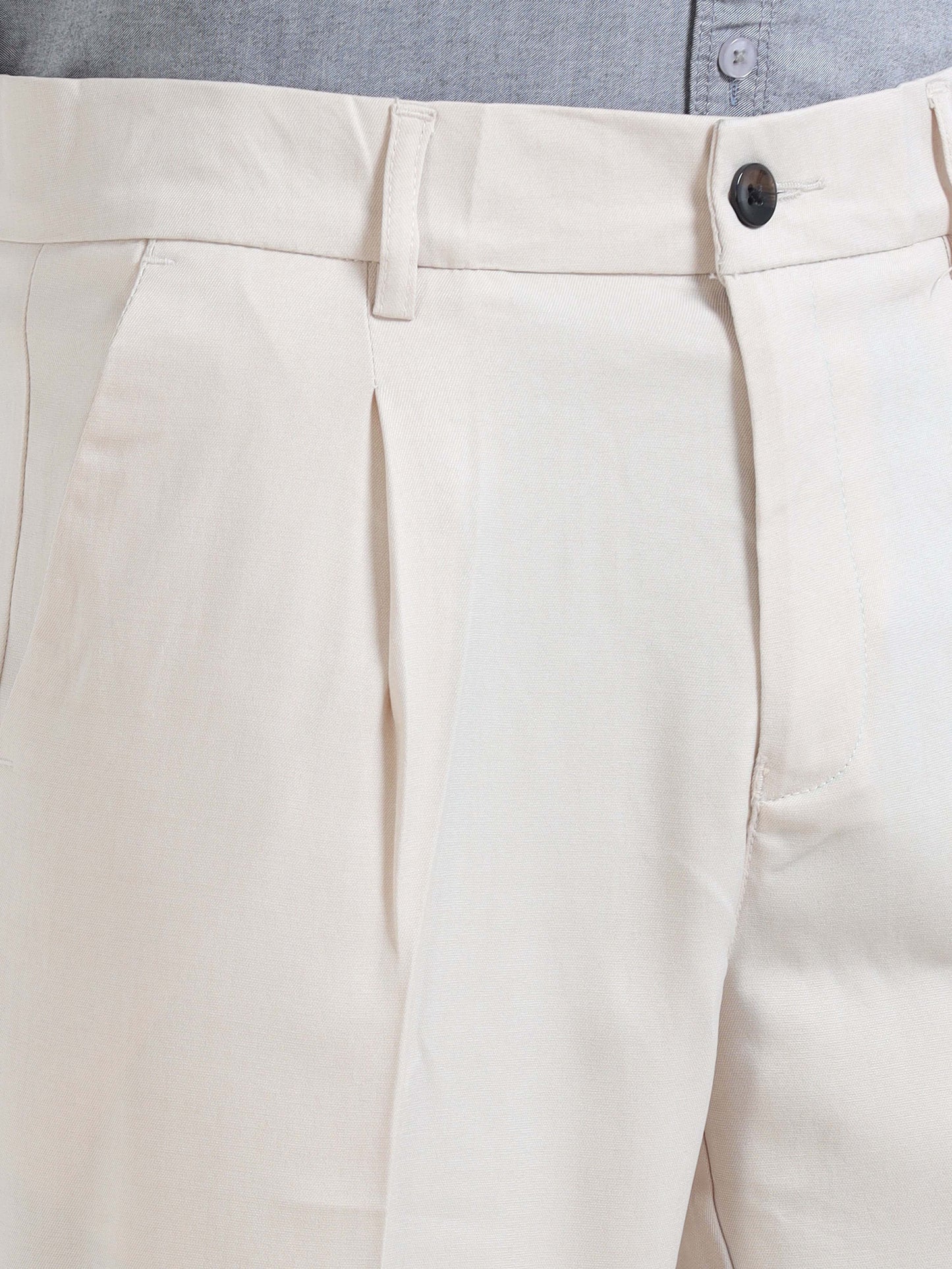 Men Bon Voyage Pleat Pant-Cream