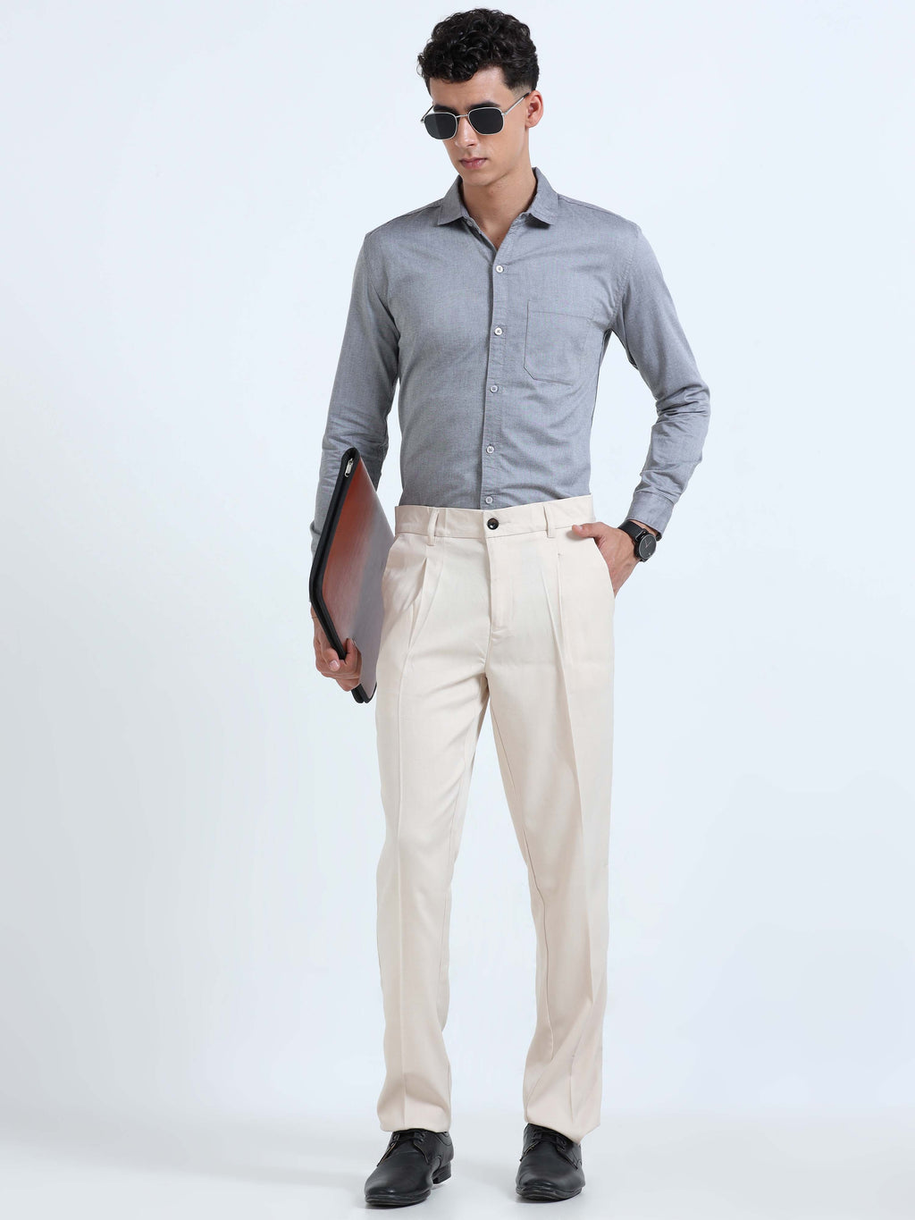 Men Bon Voyage Pleat Pant-Cream