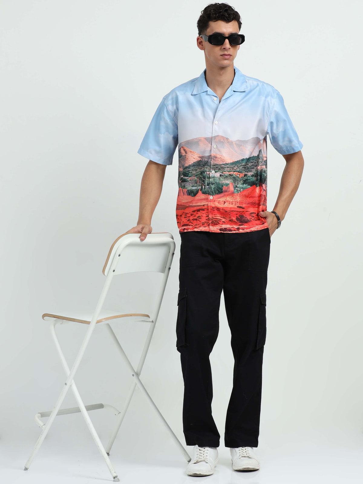 Men Ruins of Indus Oversized Shirts-Indus