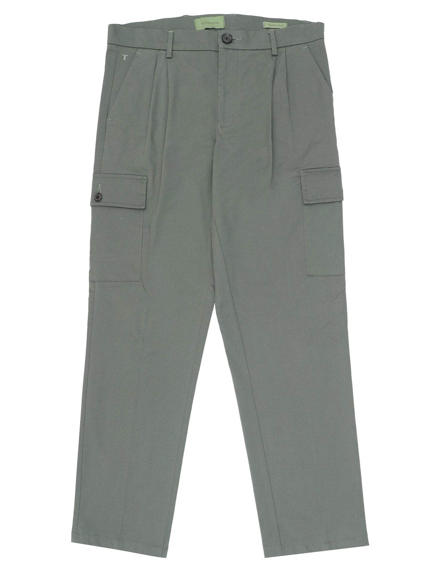 Milano Double Pleated Olive Relaxed Cargo