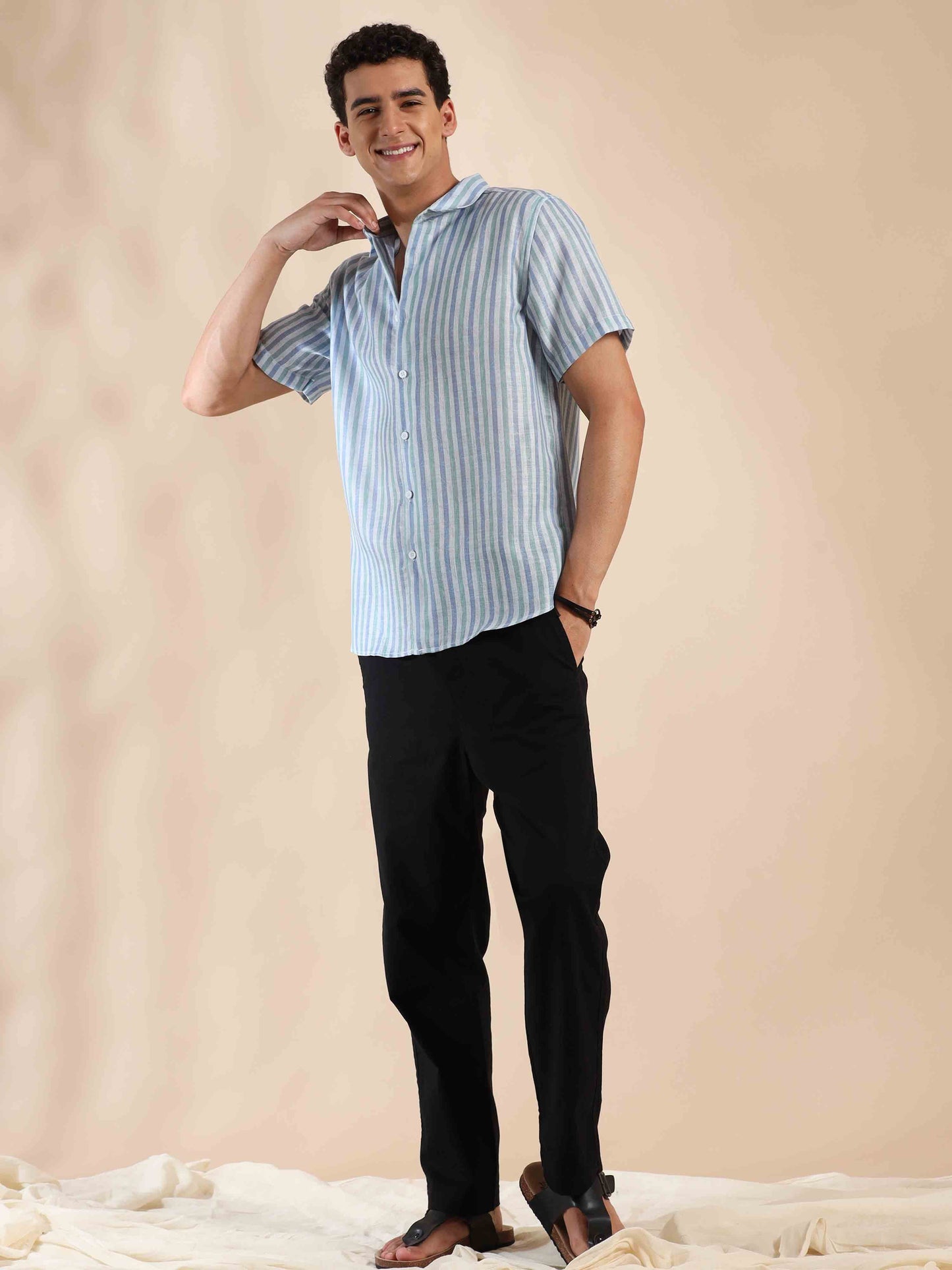 Summer Cascade Stripes Cotton Shirt