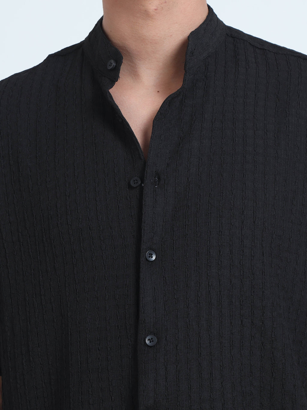 Men Summer Floruit Shirts-Black