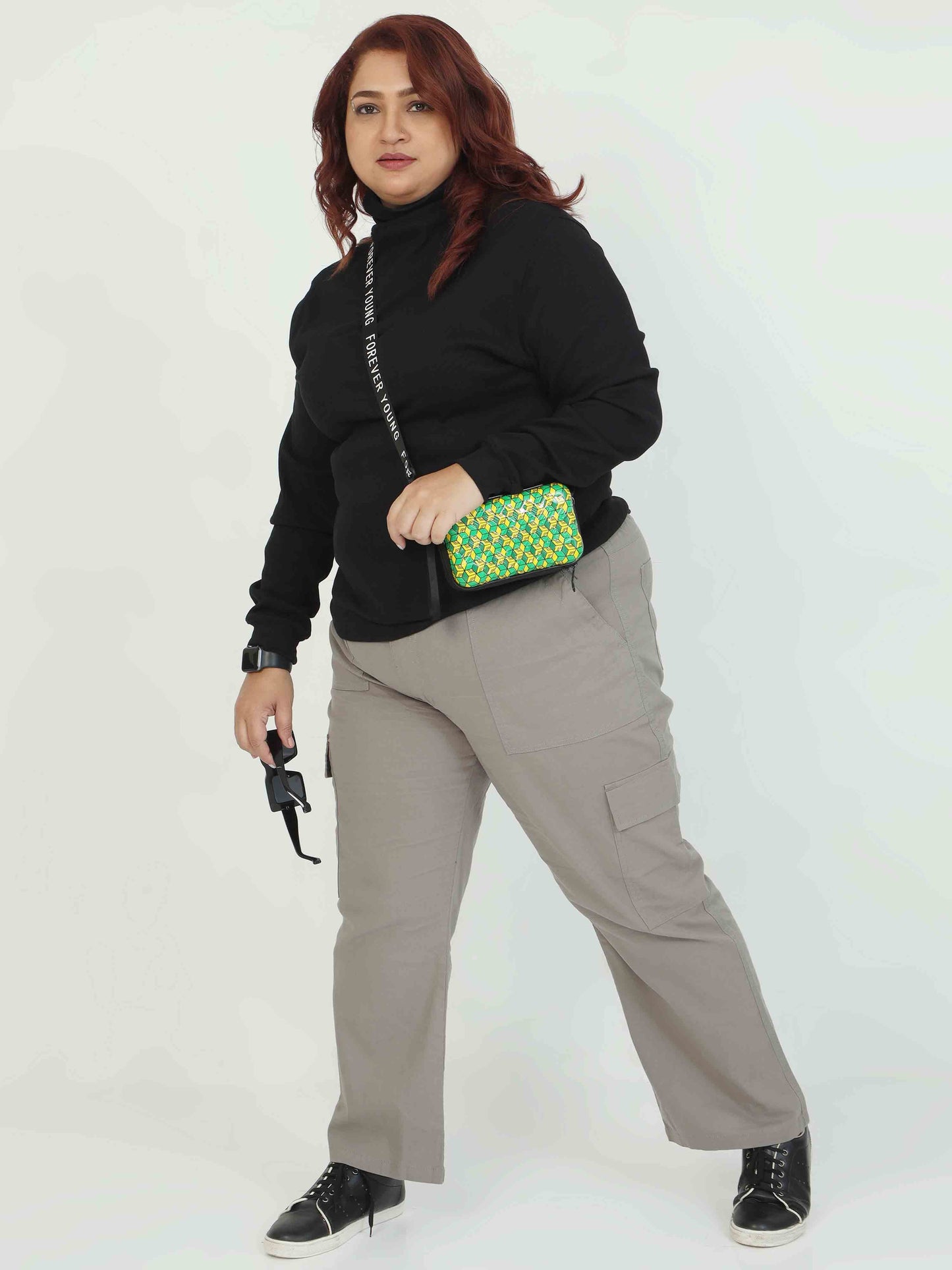 Women's Curve Cargos-Khakhi