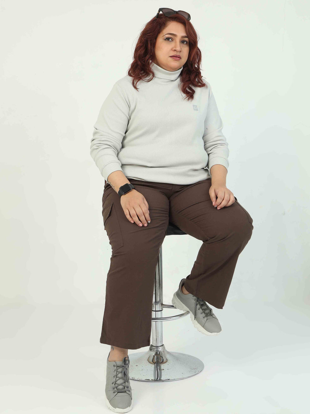 Women's Curve Cargos-Brown