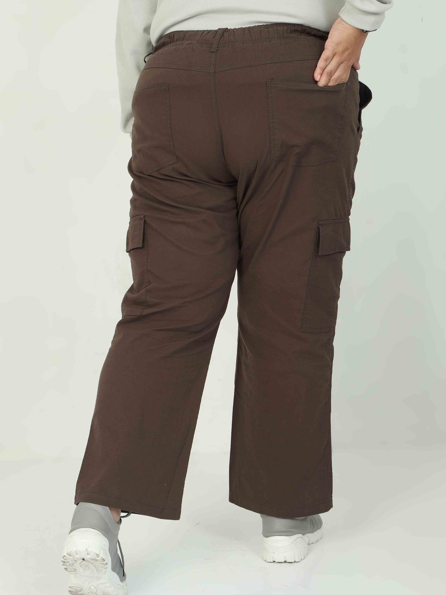 Women's Curve Cargos-Brown