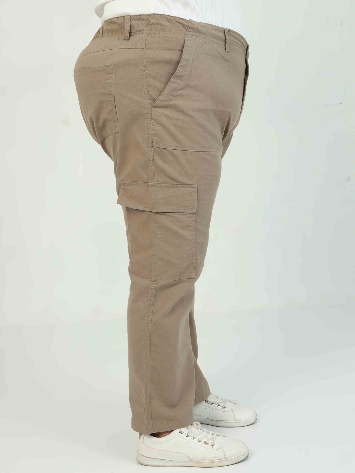 Women Curve Cargos-Beige