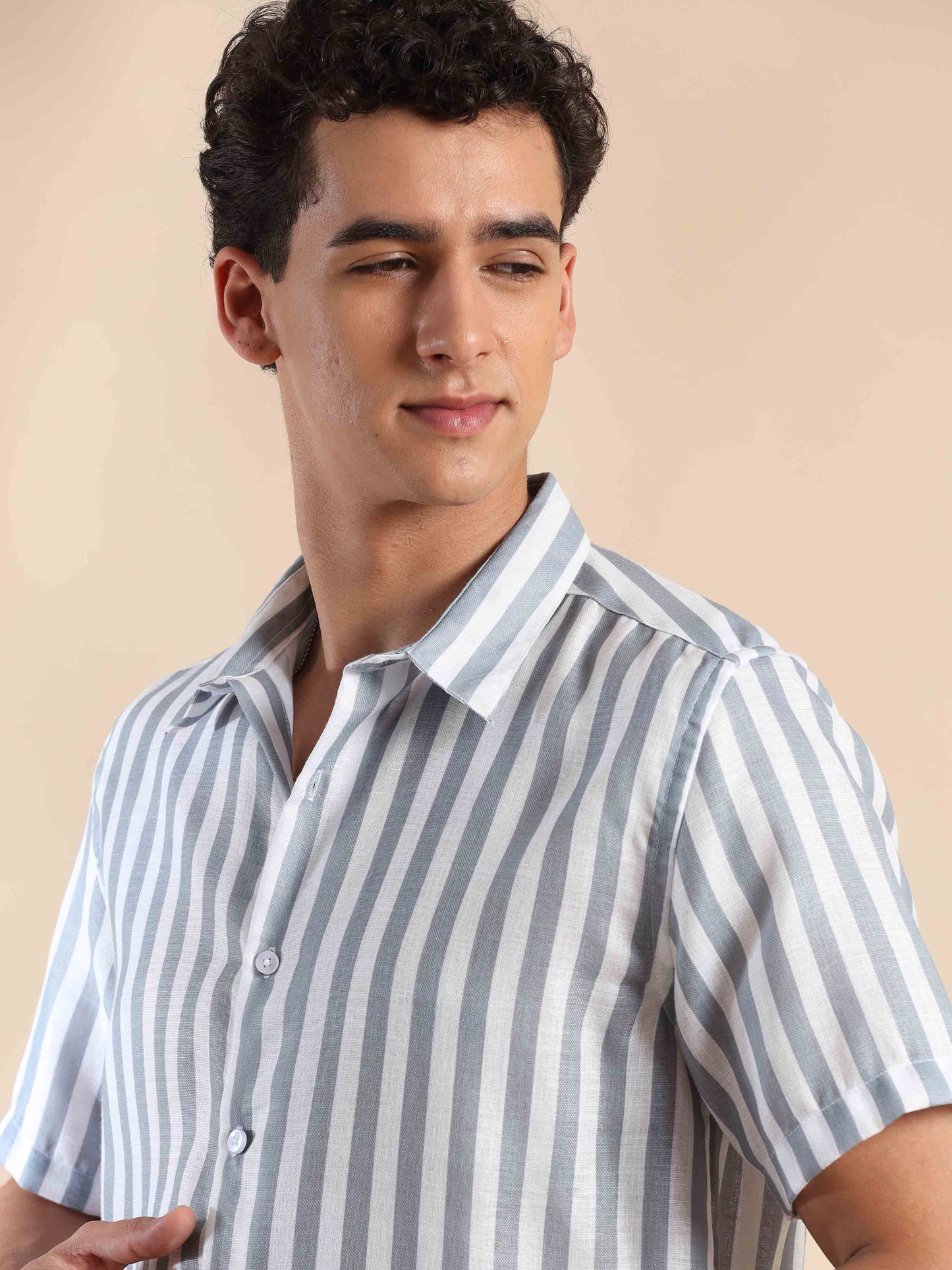 Whispering Ash Stripes Cotton Shirt