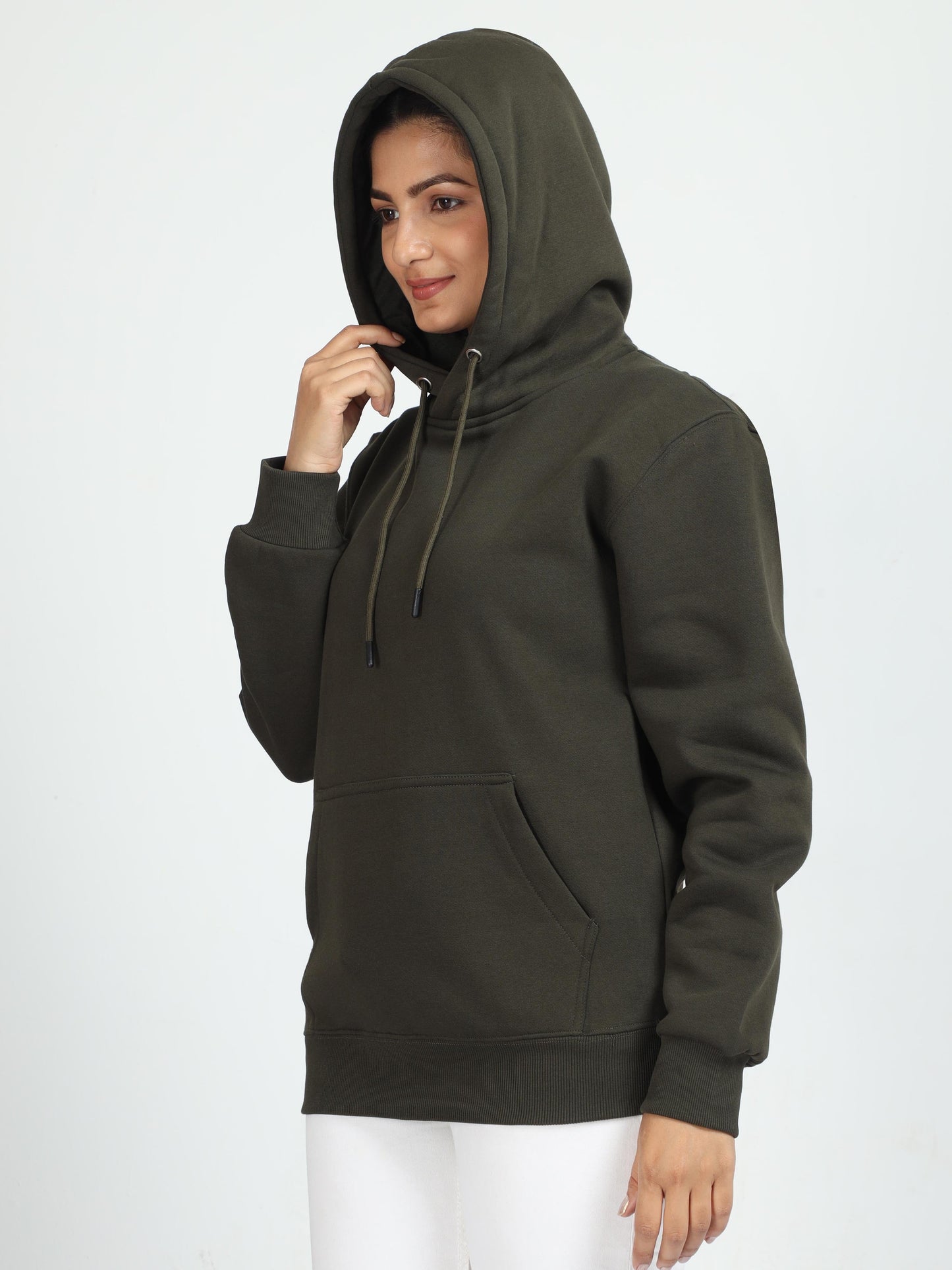 Women Olive Green Hoodie