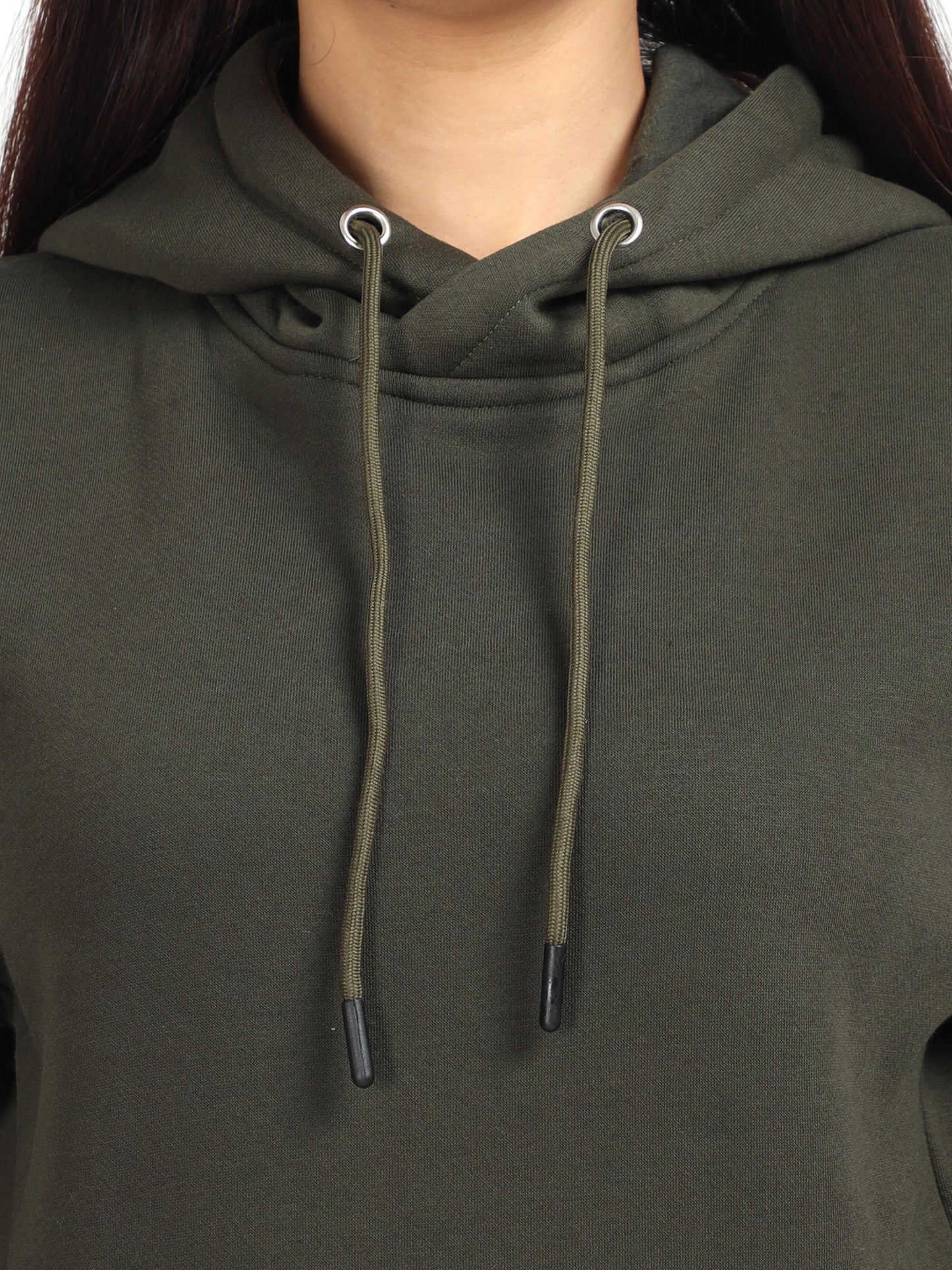 Women Olive Green Hoodie