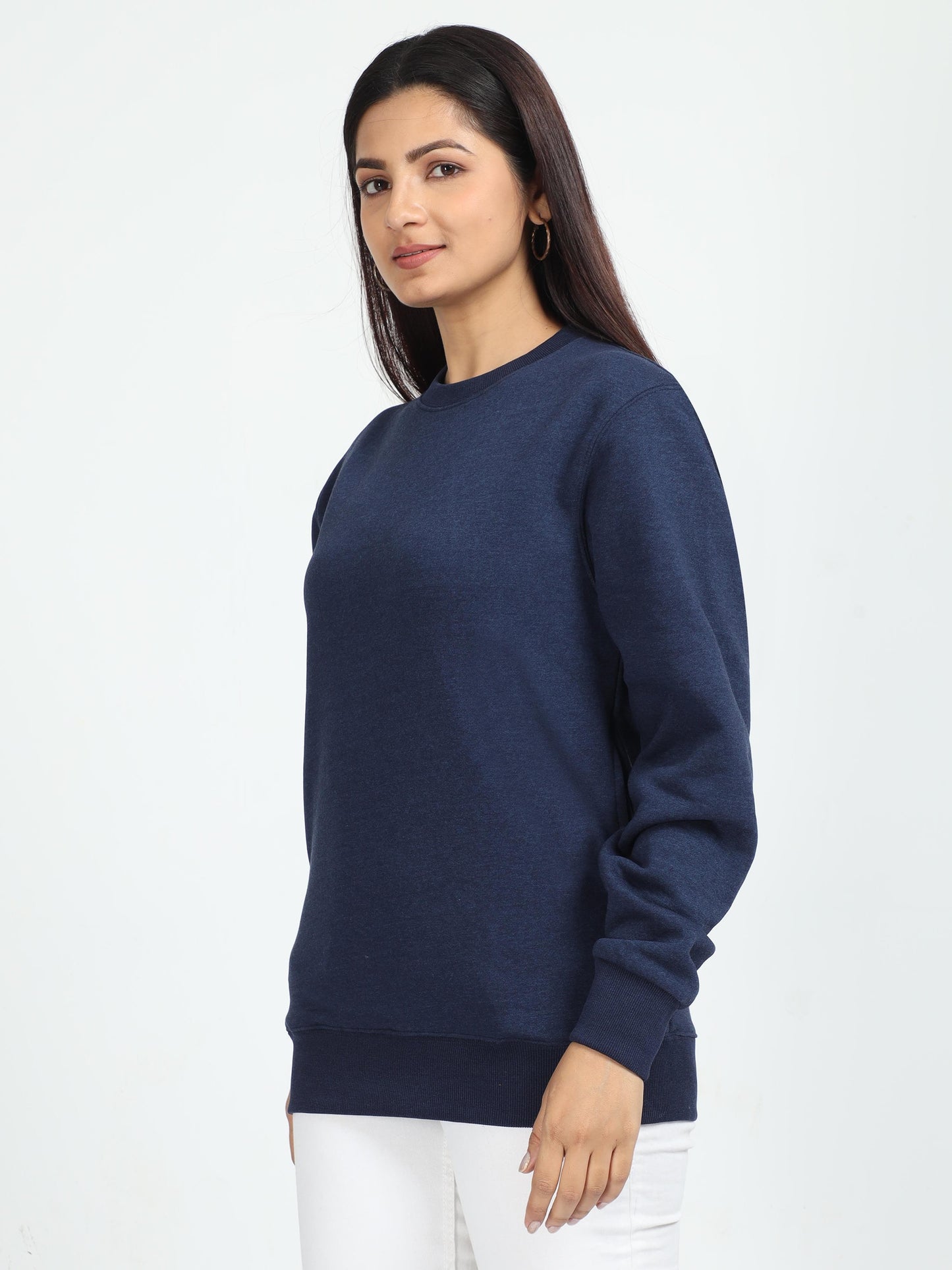Women Denim Melange Sweatshirt
