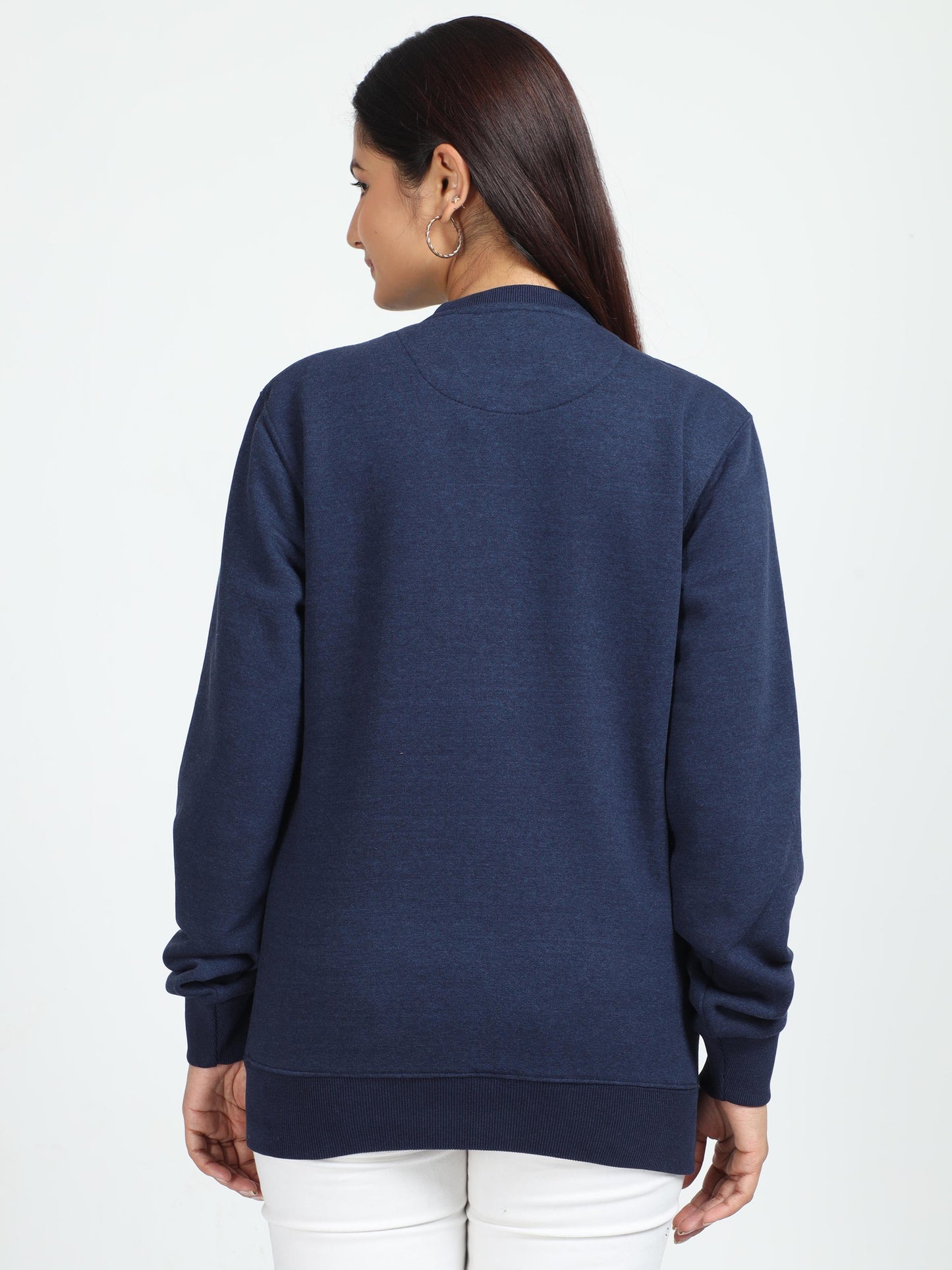 Women Denim Melange Sweatshirt