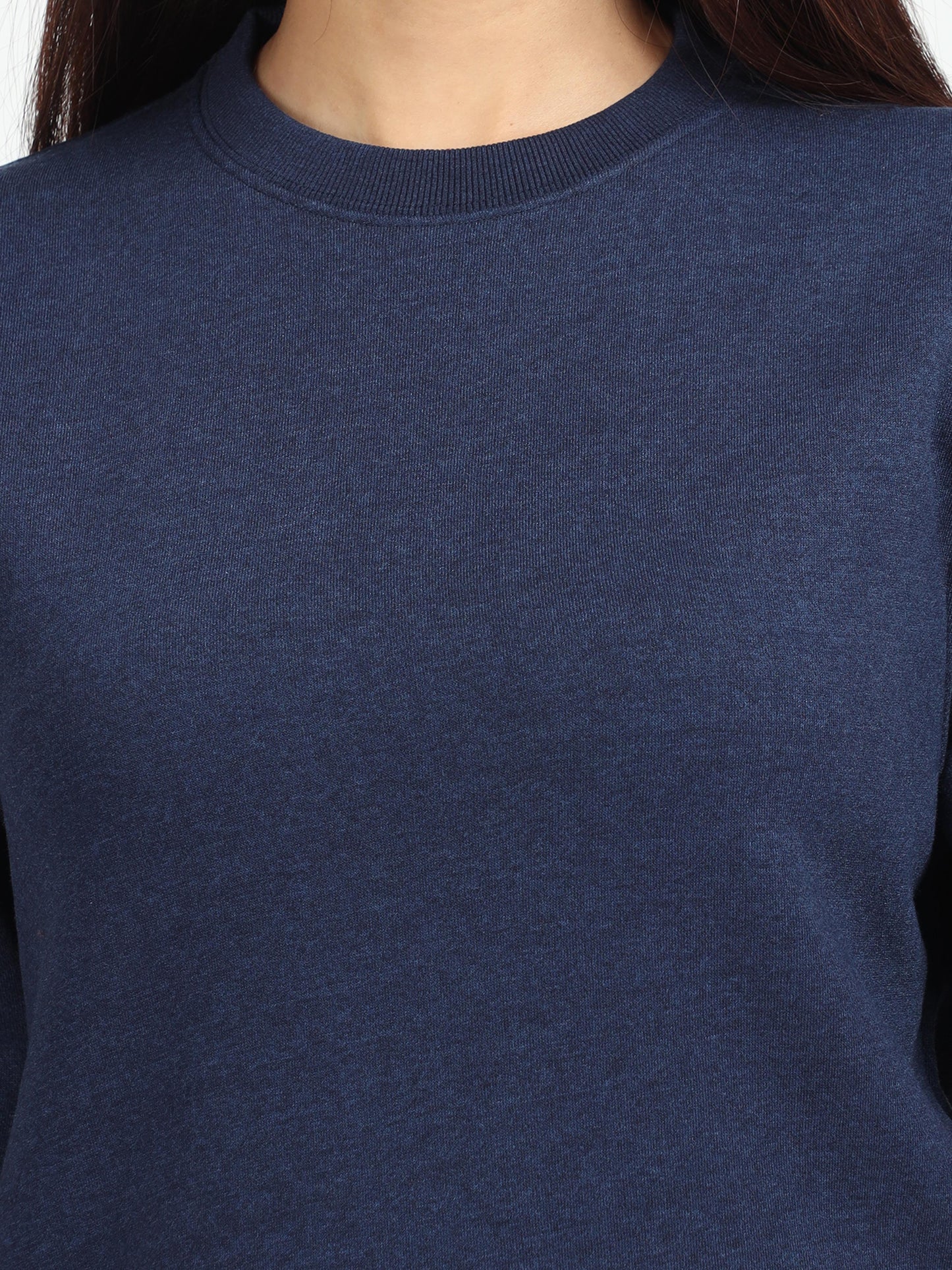 Women Denim Melange Sweatshirt
