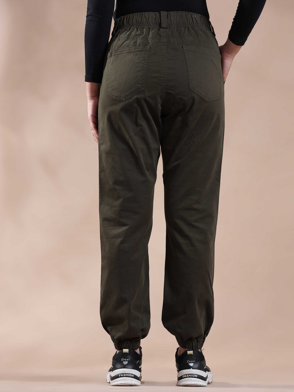 Women Vintage Olive Jogger Pants