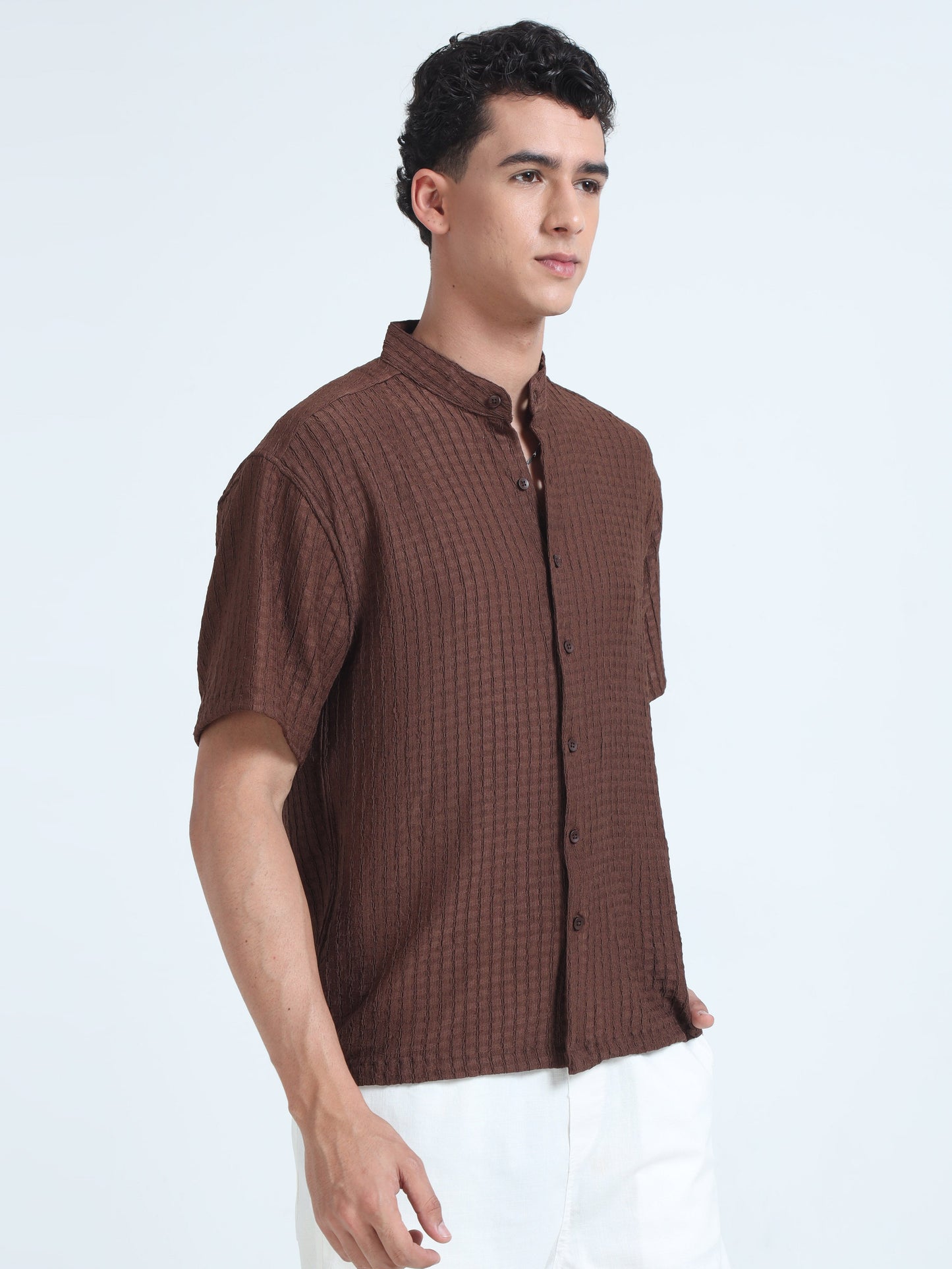 Men Summer Floruit Shirts-Rustic