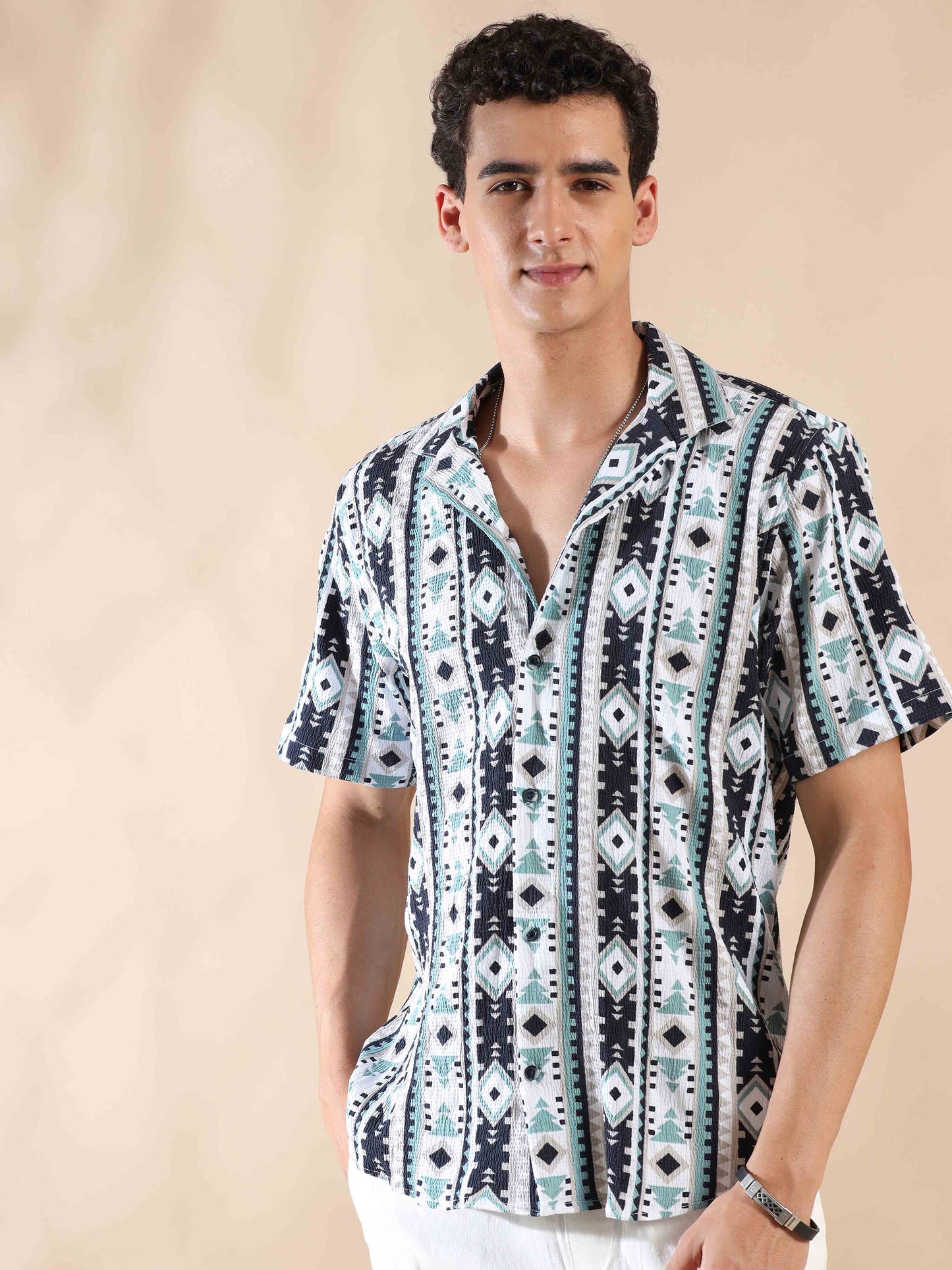 Blue Shade Beach Bliss Popcorn Shirt